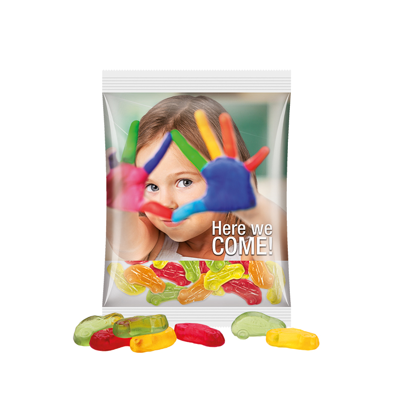 Maxitüte Folie transparent Trolli Fruchtgummi Autos bu+S159:S166nt gemischt