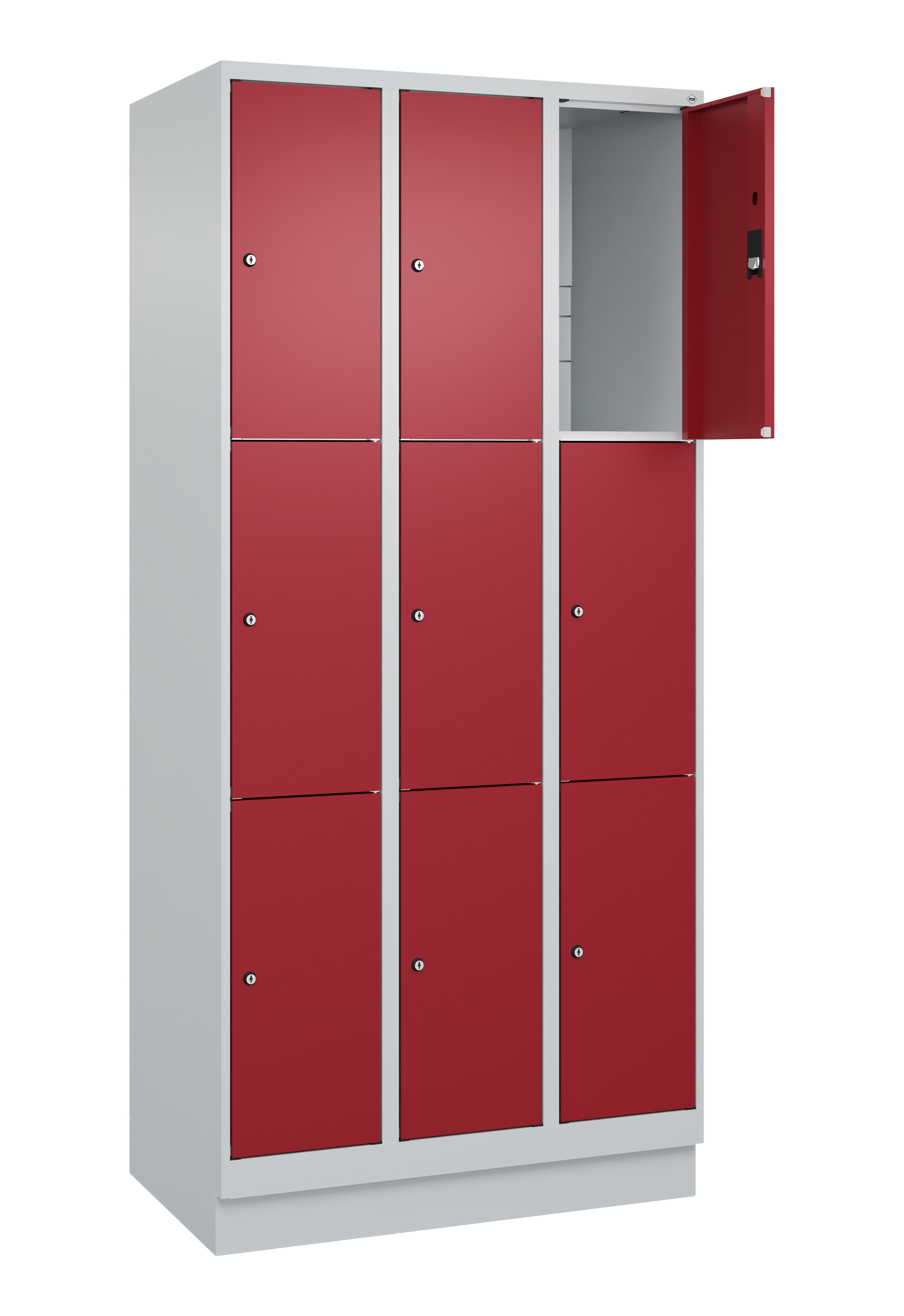 Schließfachschrank Classic Plus, Sockel, 9 Fächer, 1950x900x500mm Schließfachschrank Classic Plus, Sockel, 9 Fächer, 1950x900x500mm