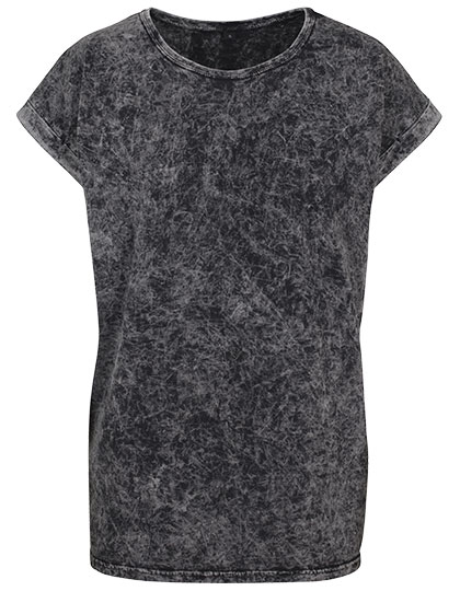Build Your Brand Ladies´ Acid Washed Extended Shoulder Tee