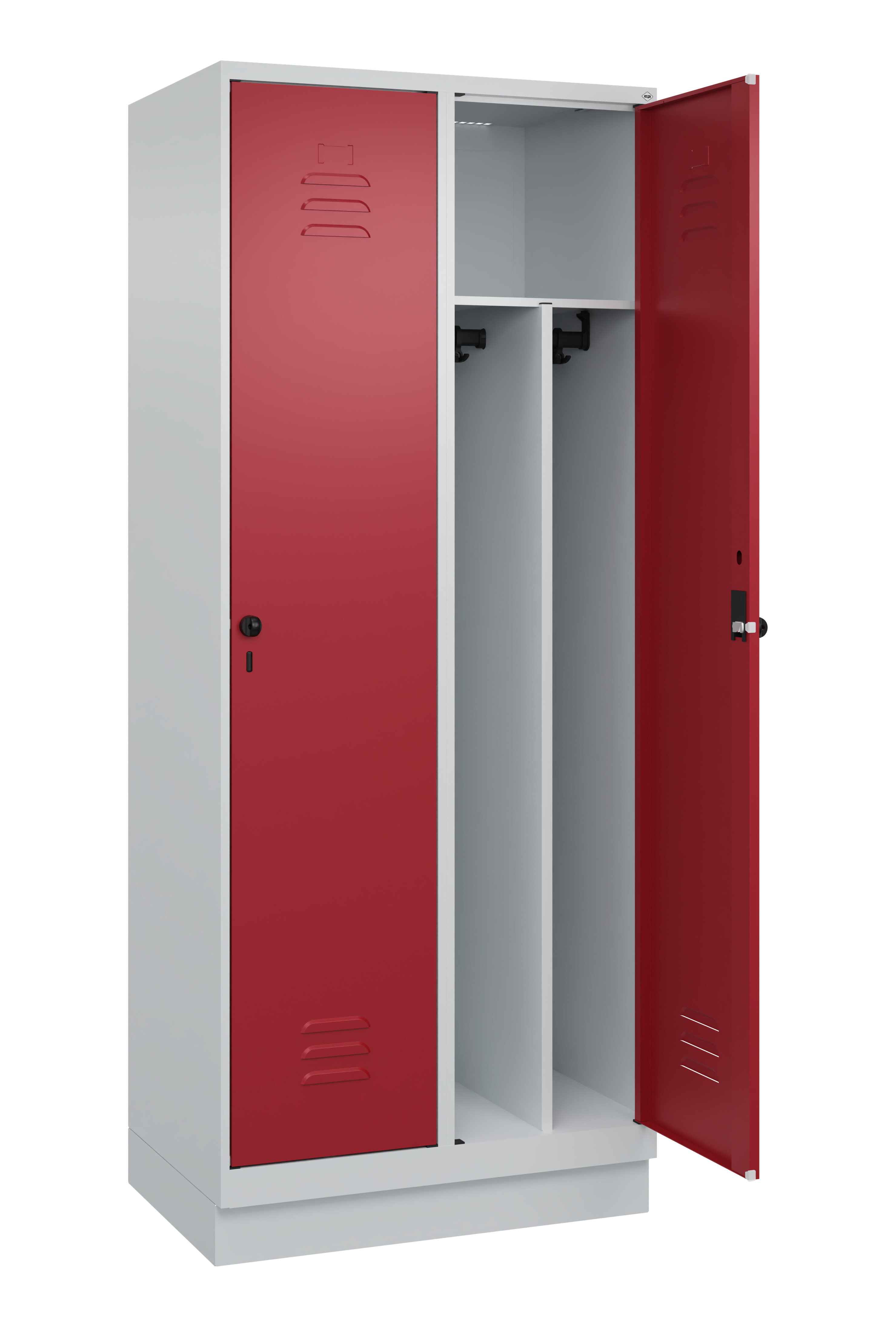 Spind Classic Plus, Sockel, 2 Abteile, 1950x800x500mm