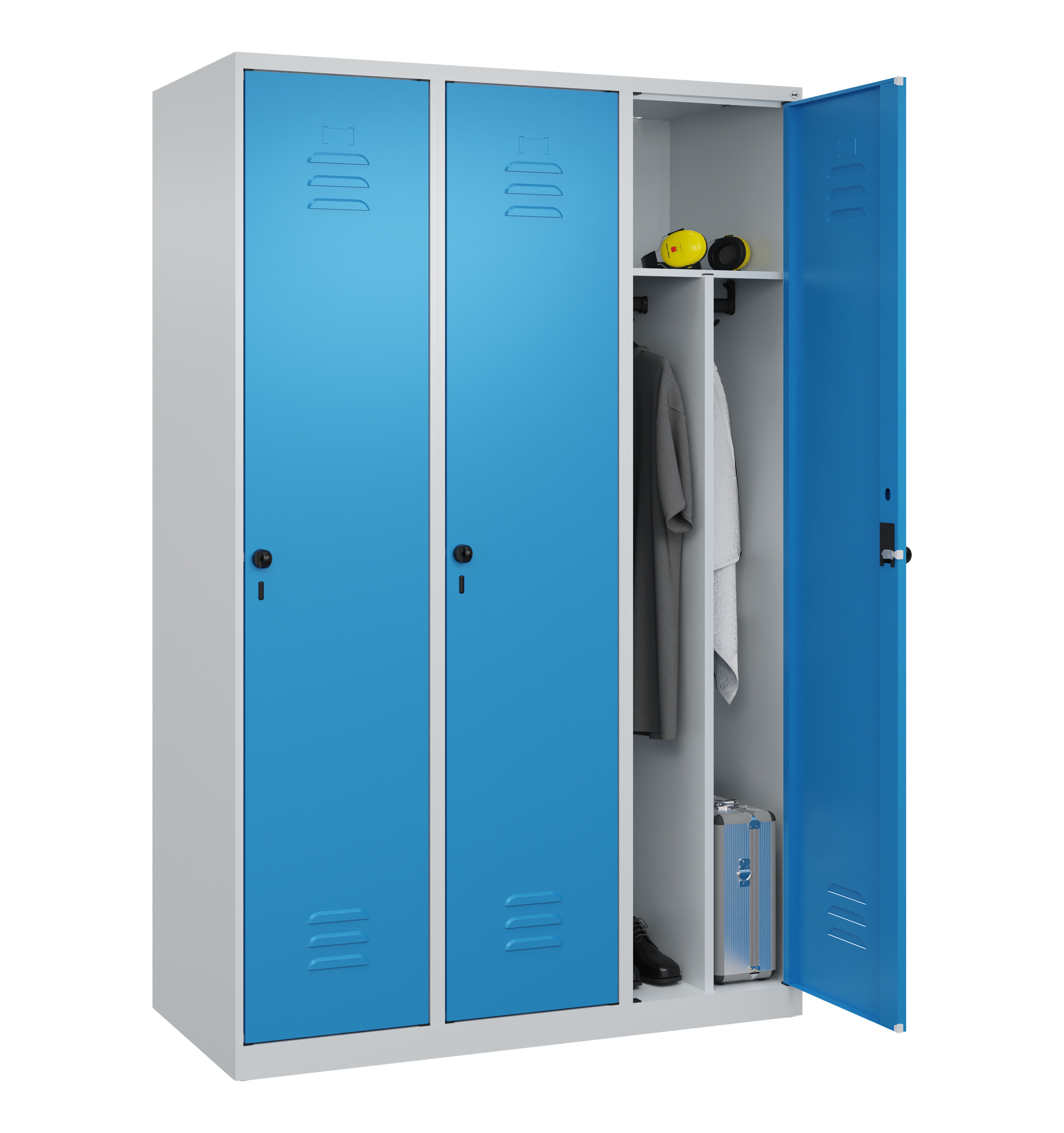 Spind Classic Plus, 3 Abteile, 1850x1200x500mm Spind Classic Plus, 3 Abteile, 1850x1200x500mm