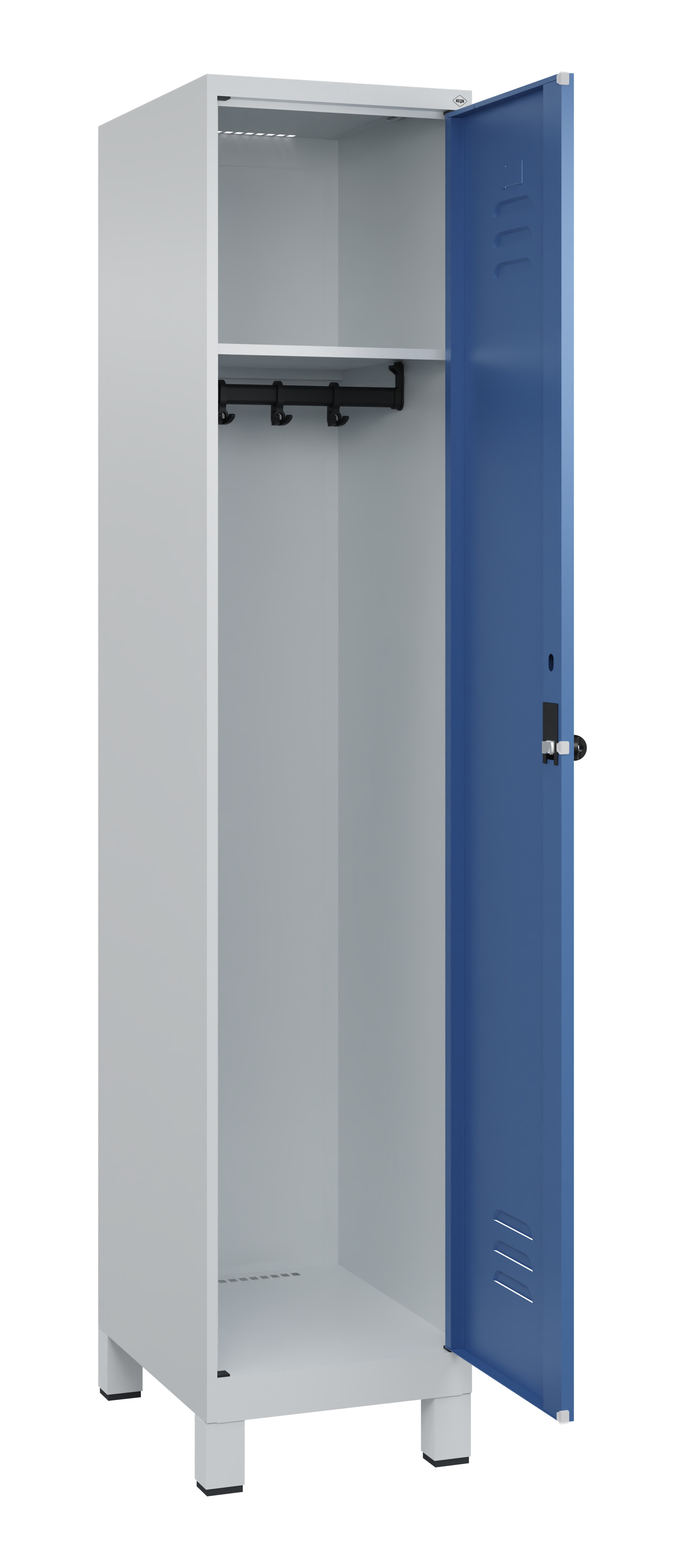 Spind Classic Plus, Füße, 1 Abteil, 1950x400x500mm