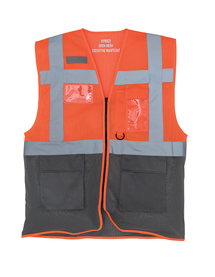 YOKO Hi-Vis Top Cool Recycled Open Mesh Executive Waistcoat YOKO Hi-Vis Top Cool Recycled Open Mesh Executive Waistcoat