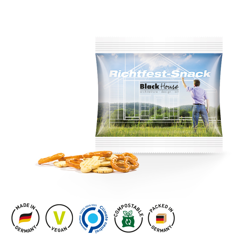 Snack Miditüte Knabber Mix kompostierbare Folie Snack Miditüte Knabber Mix kompostierbare Folie