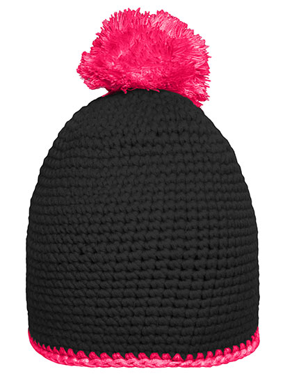 Myrtle beach Pompon Hat With Contrast Stripe Myrtle beach Pompon Hat With Contrast Stripe