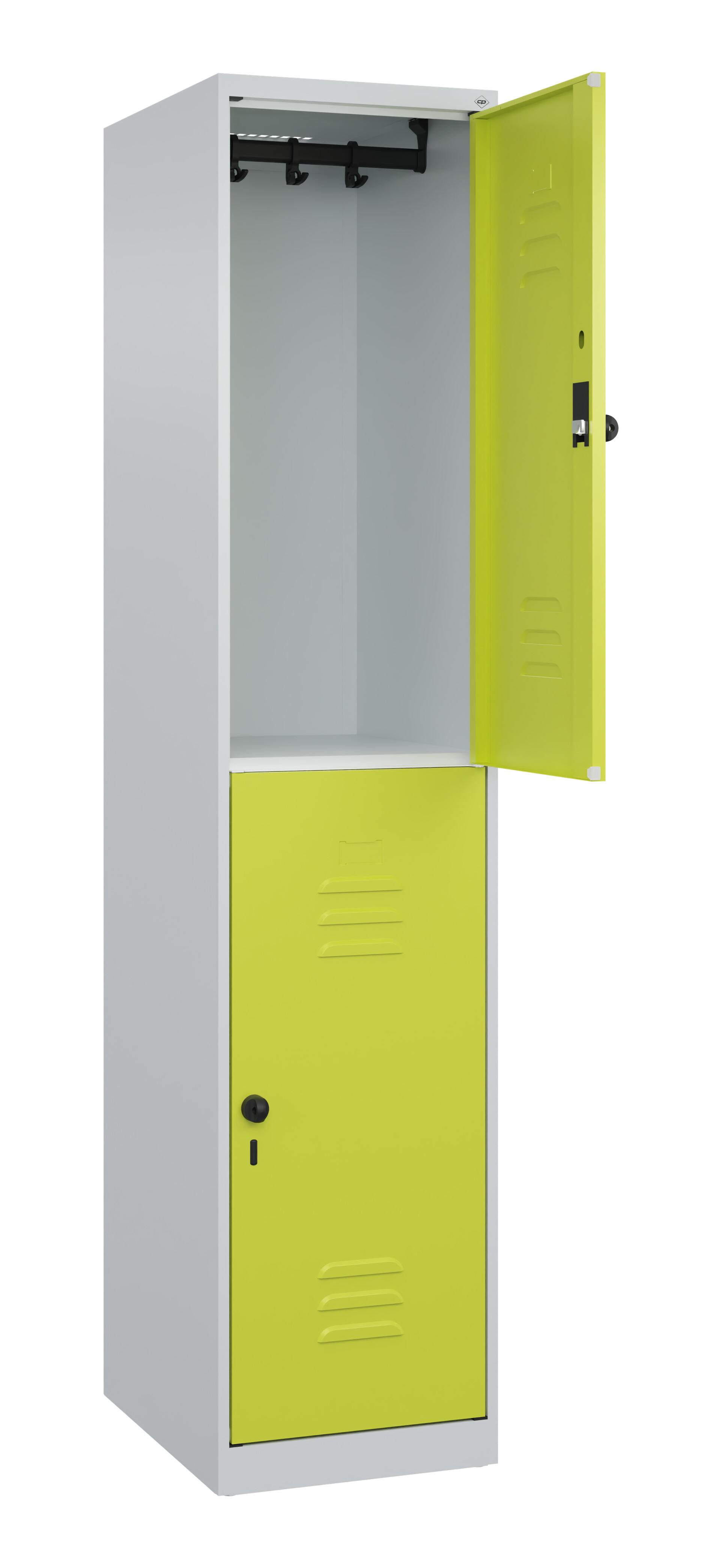 Doppelstock-Spind Classic Plus, 2 Fächer, 1850x400x500mm