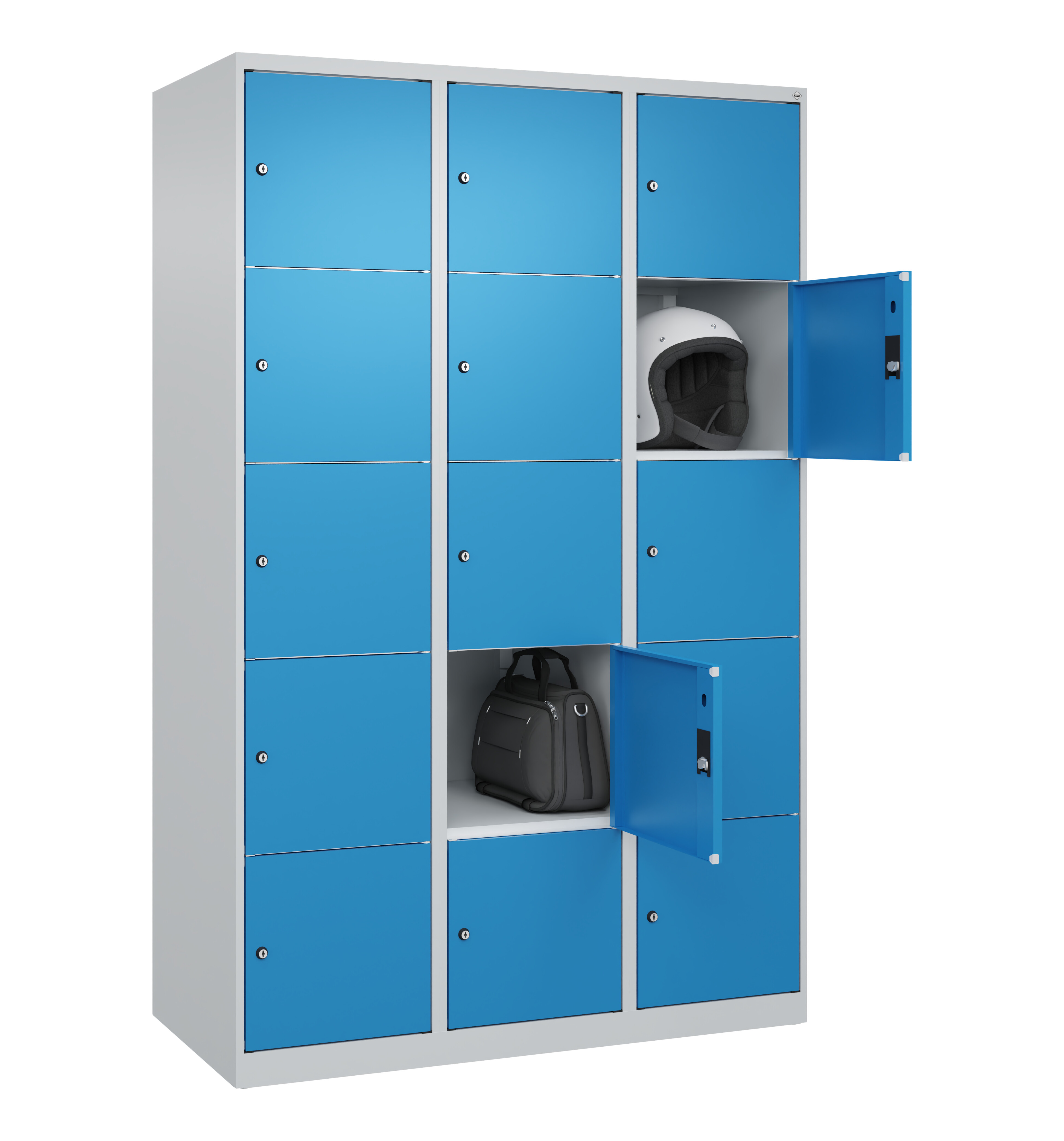 Schließfachschrank Classic Plus, 15 Fächer, 1850x1200x500mm Schließfachschrank Classic Plus, 15 Fächer, 1850x1200x500mm