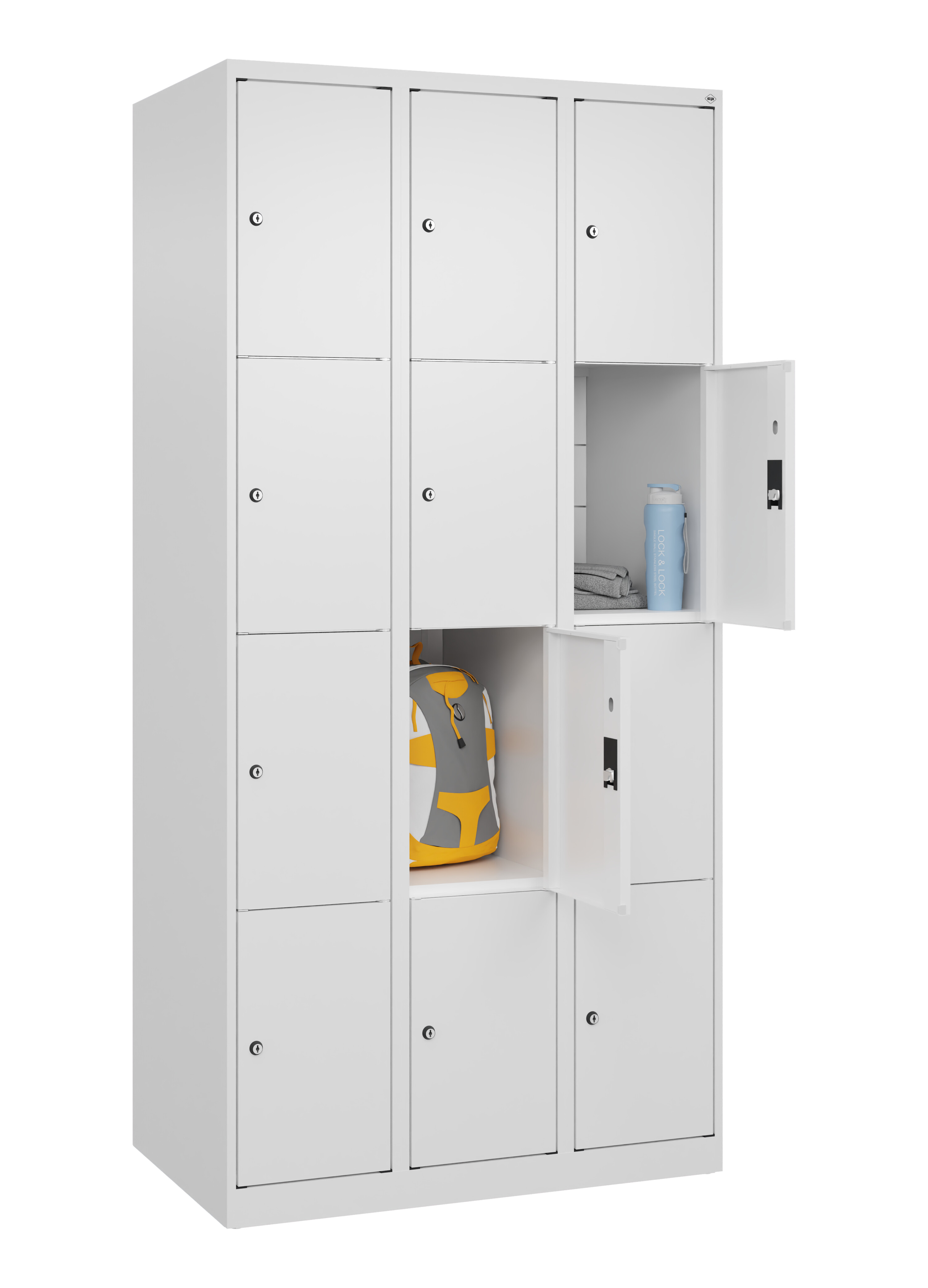 Schließfachschrank Classic Plus, 12 Fächer, 1850x900x500mm
