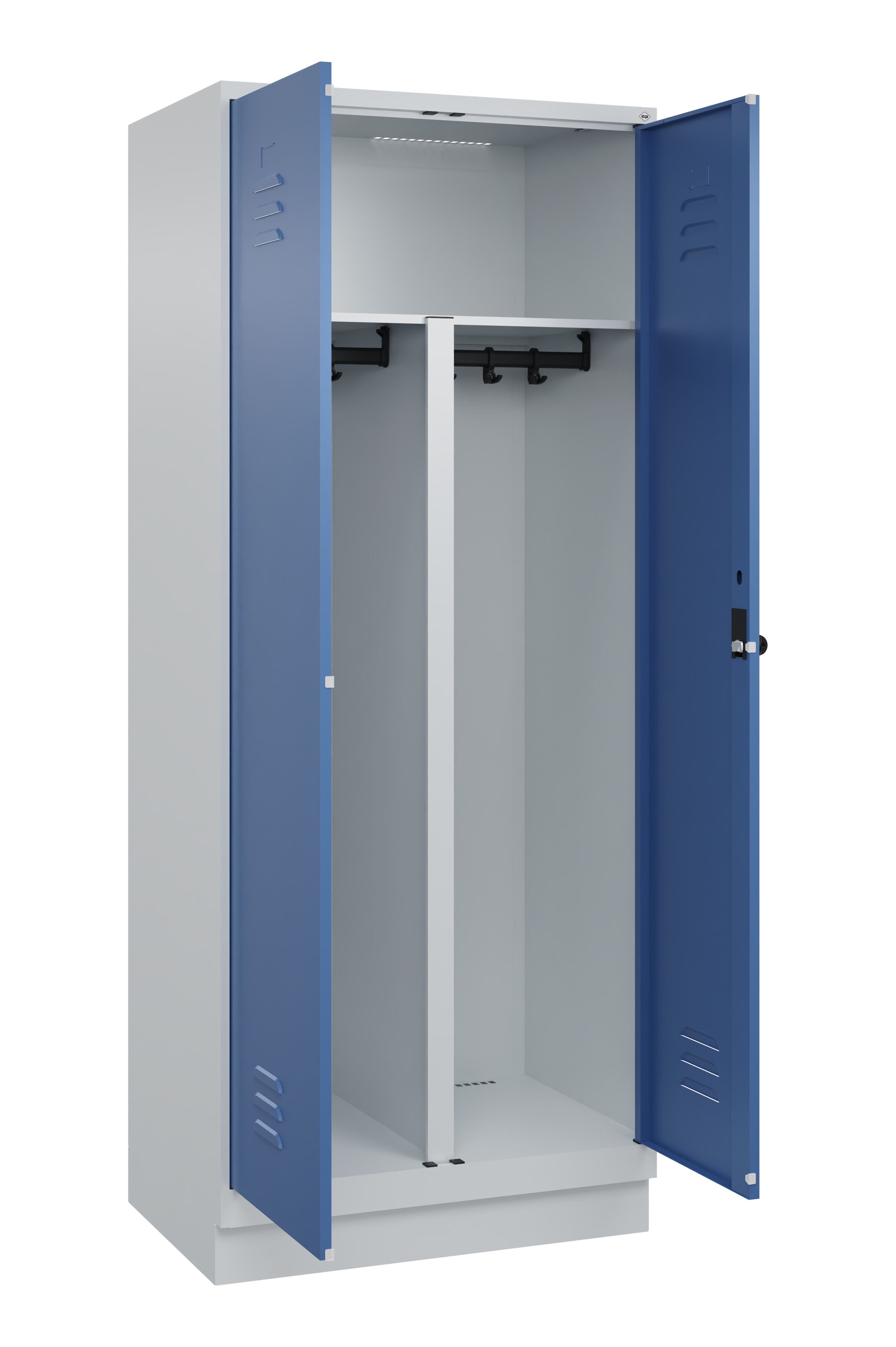 PSA Doppel-Spind Classic Plus, Sockel, 2 Abteile, 1950x800x500mm PSA Doppel-Spind Classic Plus, Sockel, 2 Abteile, 1950x800x500mm