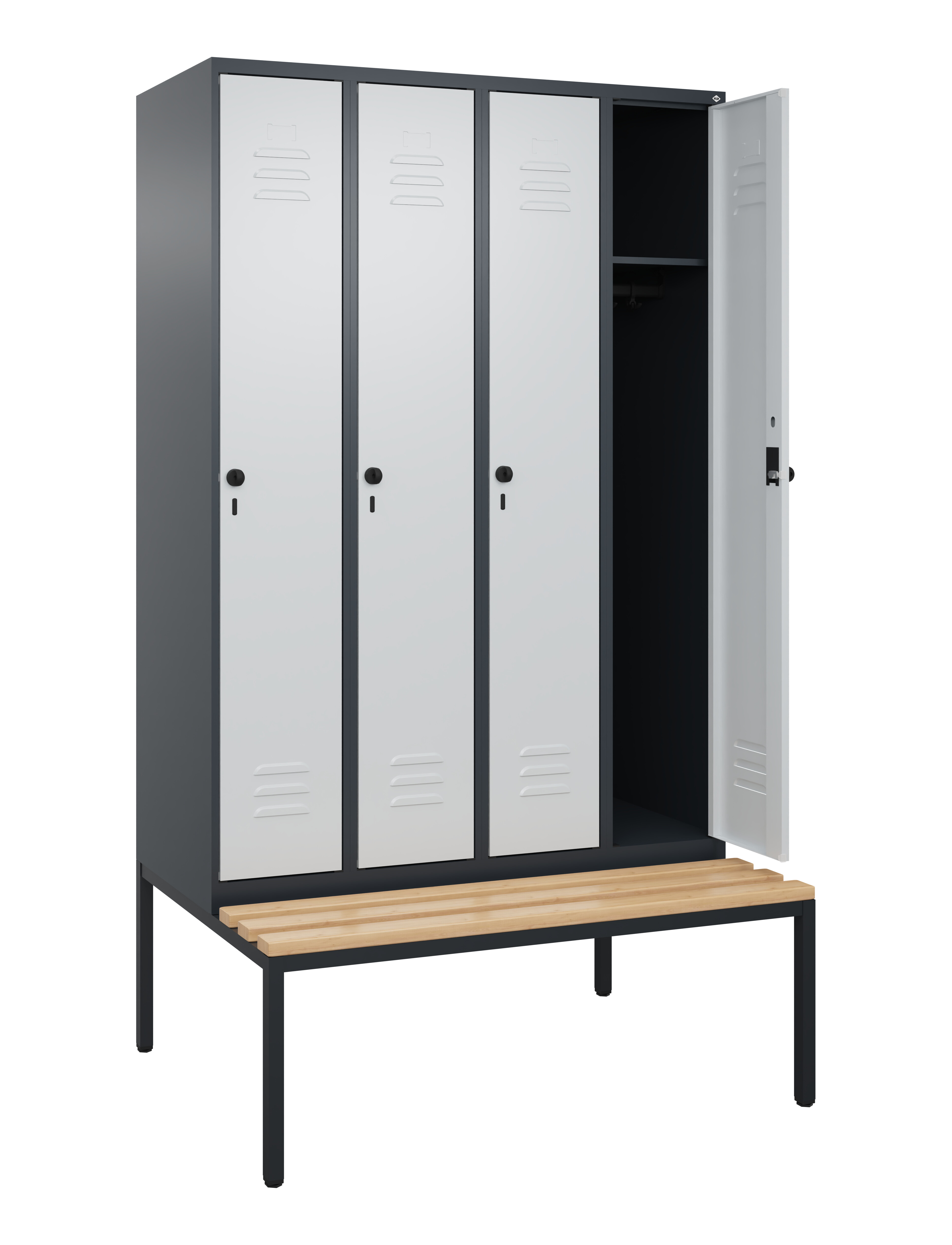 Spind Classic Plus, Bank, 4 Abteile, 2120x1200x815mm Spind Classic Plus, Bank, 4 Abteile, 2120x1200x815mm