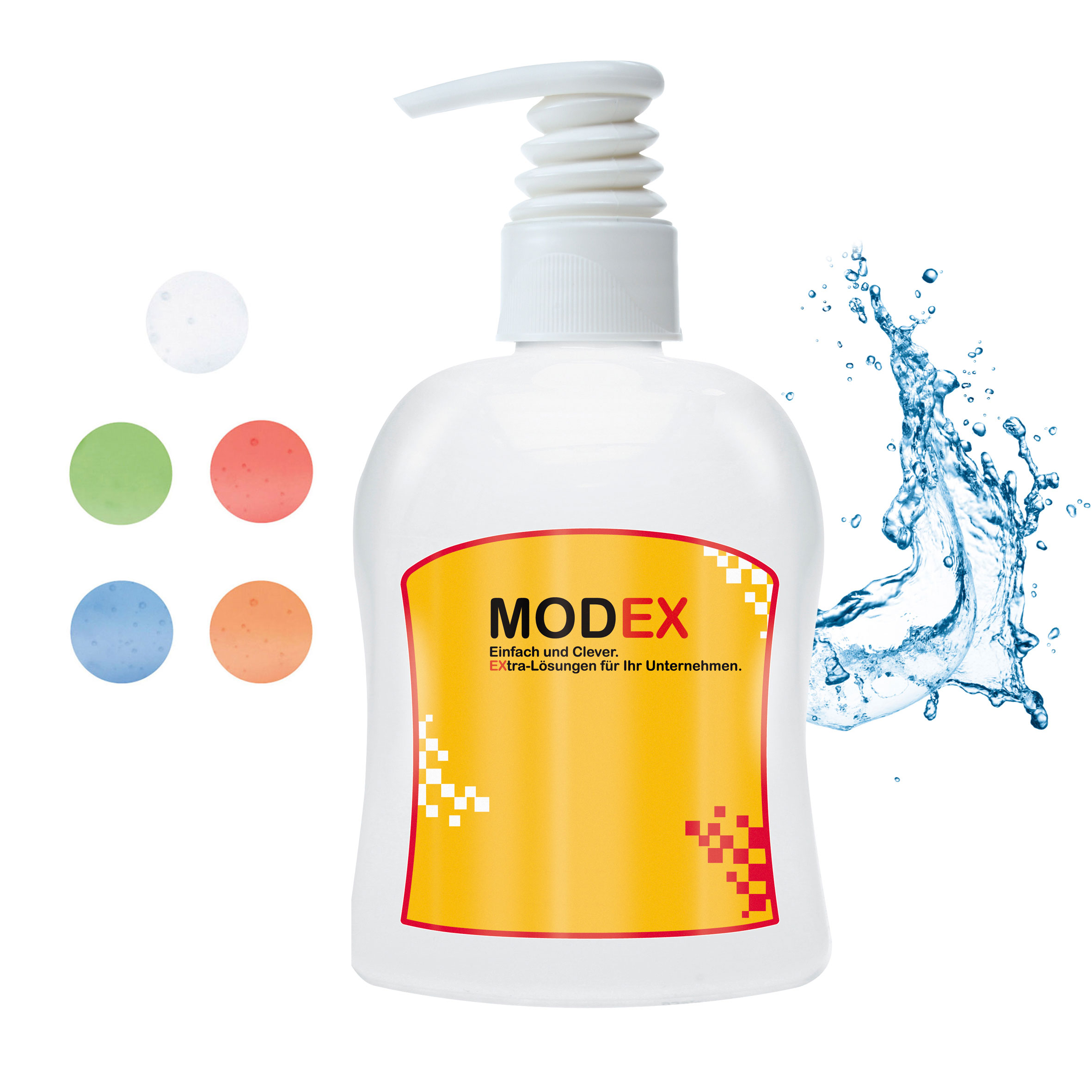 300 ml PET Spender weiß - Flüssigseife - Body Label (VS & RS)