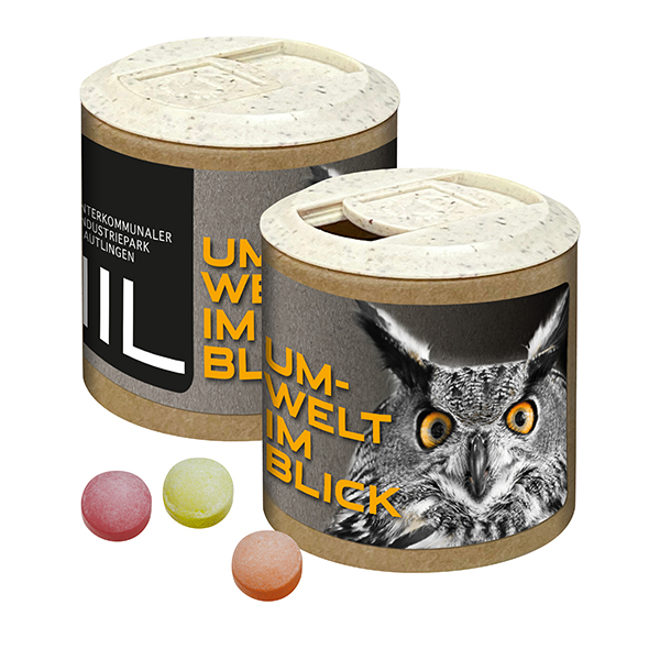 Papier-Werbedose Bären Company Bonbons Papier-Werbedose Bären Company Bonbons