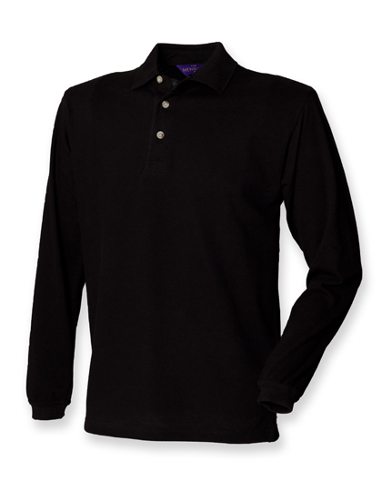 Henbury Long Sleeved Cotton Piqué Polo Shirt Henbury Long Sleeved Cotton Piqué Polo Shirt