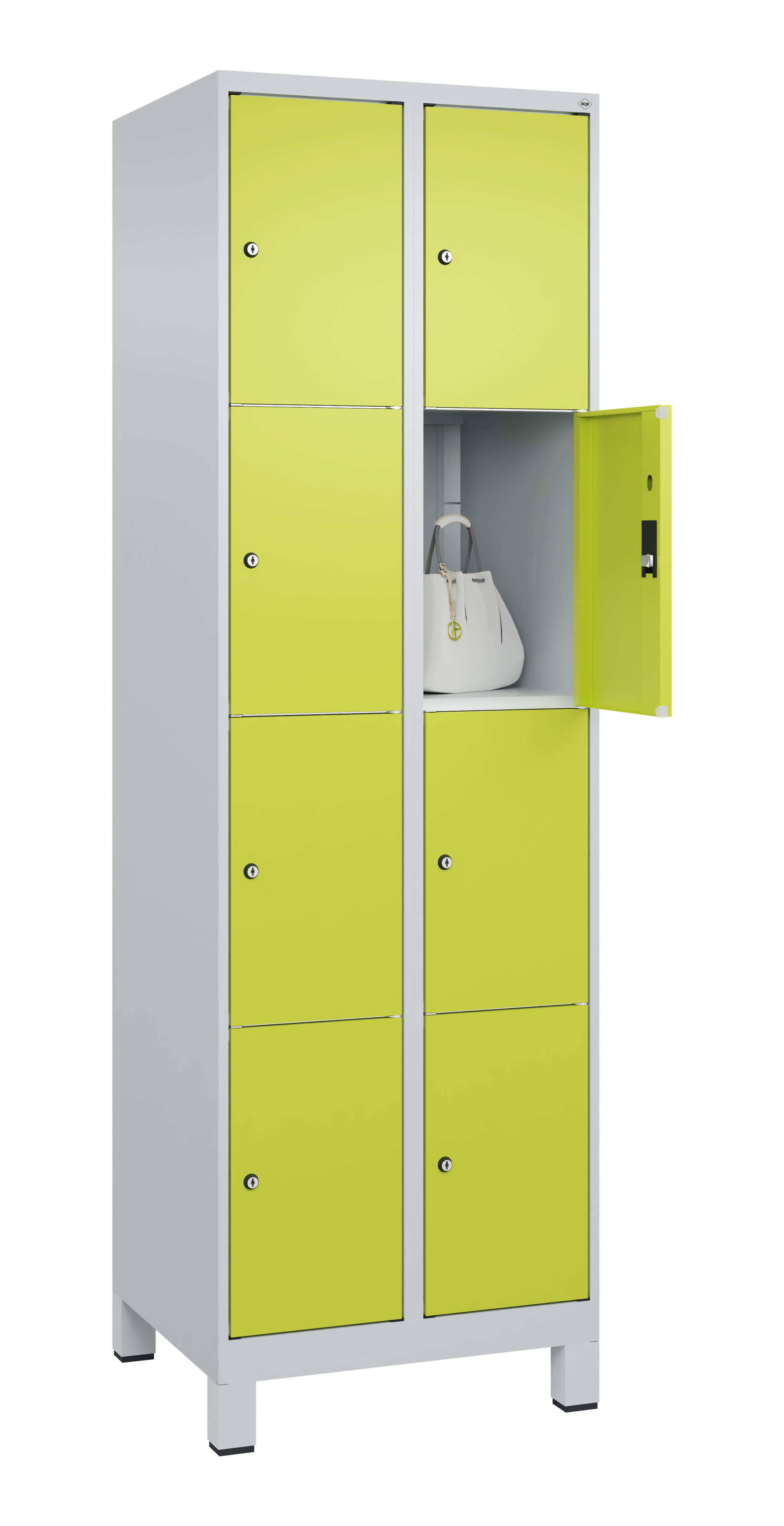 Schließfachschrank Classic Plus, Füße, 8 Fächer, 1950x600x500mm Schließfachschrank Classic Plus, Füße, 8 Fächer, 1950x600x500mm