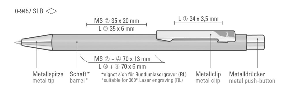 STRAIGHT SI B Druckbleistift