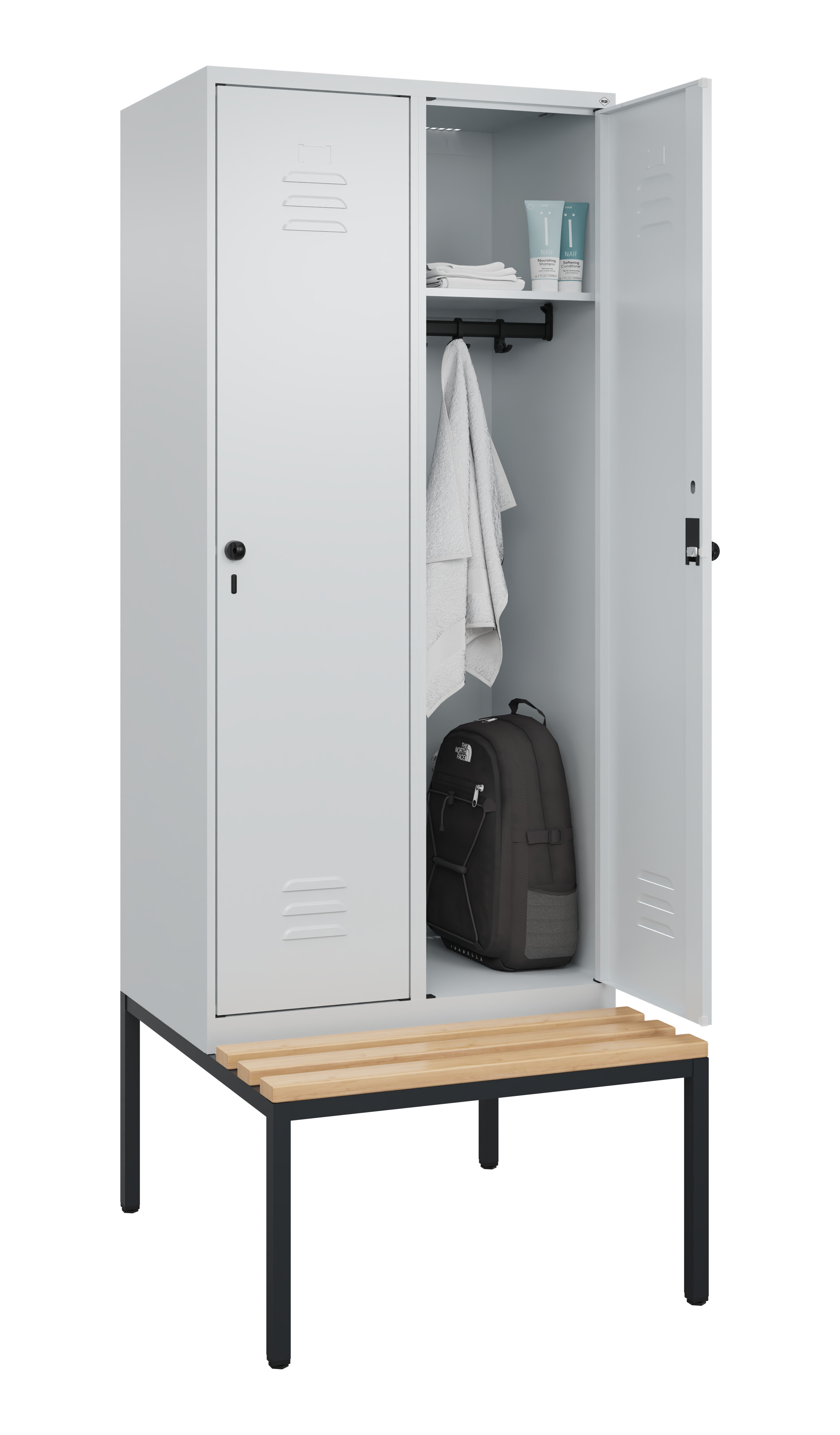 Spind Classic Plus, Bank, 3 Abteile, 2120x900x815mm
