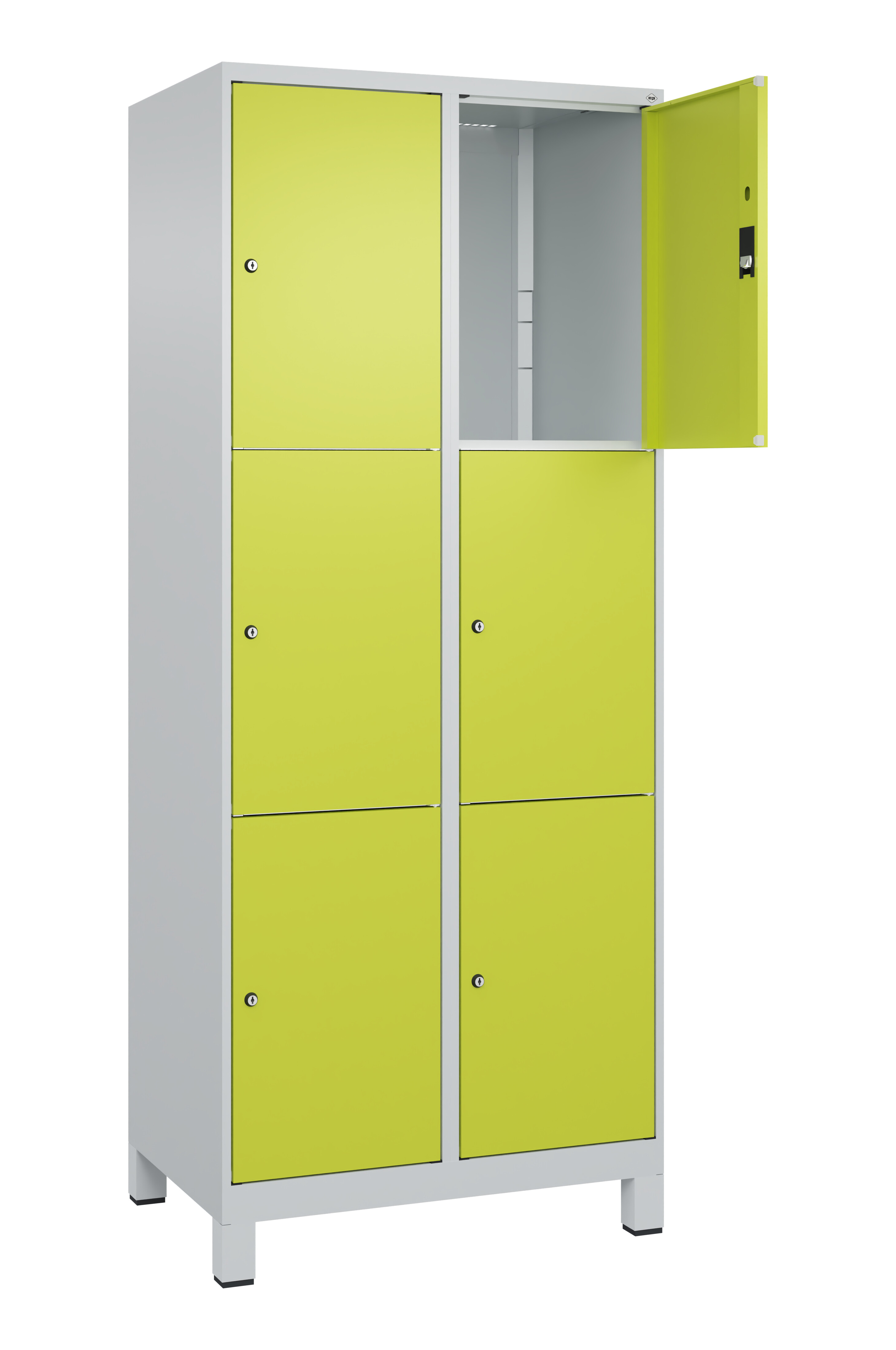 Schließfachschrank Classic Plus, Füße, 6 Fächer, 1950x800x500mm Schließfachschrank Classic Plus, Füße, 6 Fächer, 1950x800x500mm