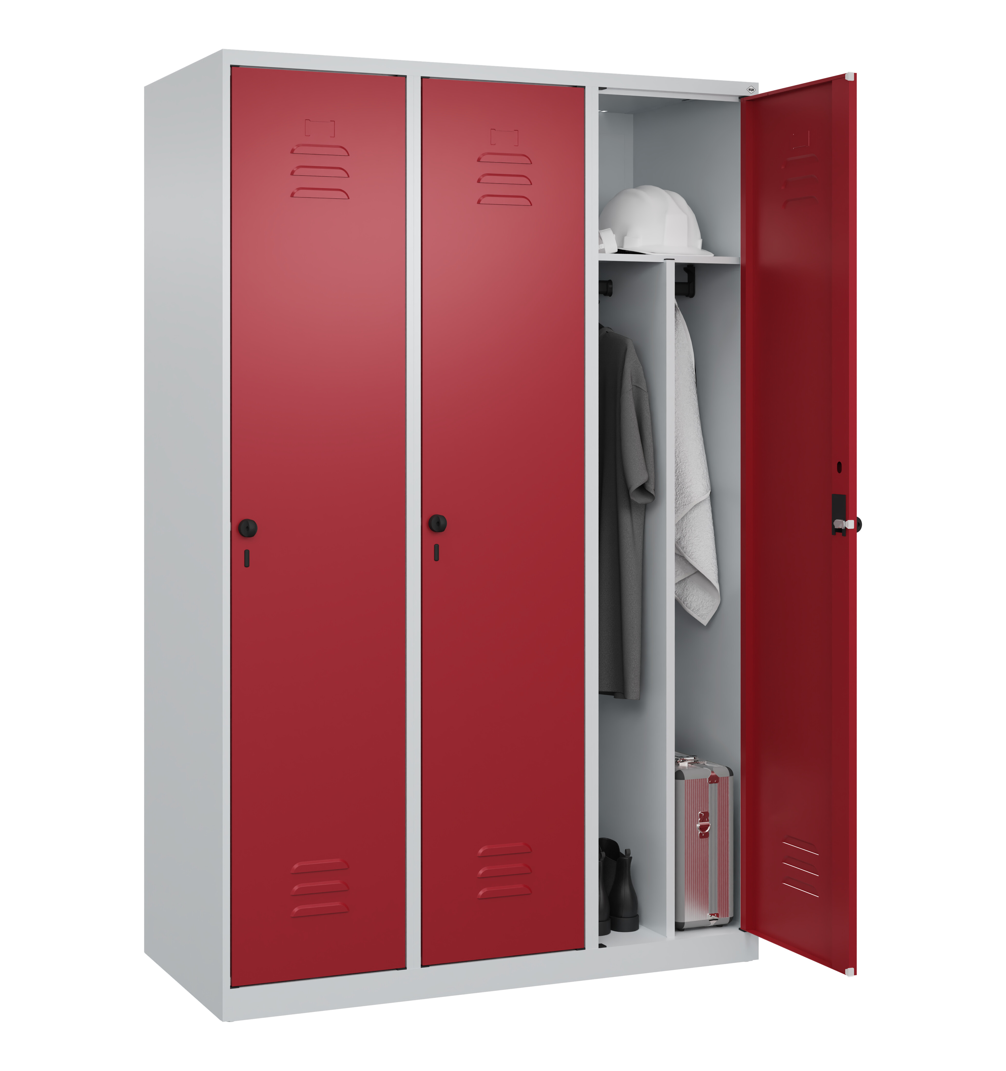 Spind Classic Plus, 3 Abteile, 1850x1200x500mm Spind Classic Plus, 3 Abteile, 1850x1200x500mm