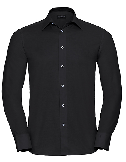 Russell Collection Men´s Long Sleeve Tailored Oxford Shirt