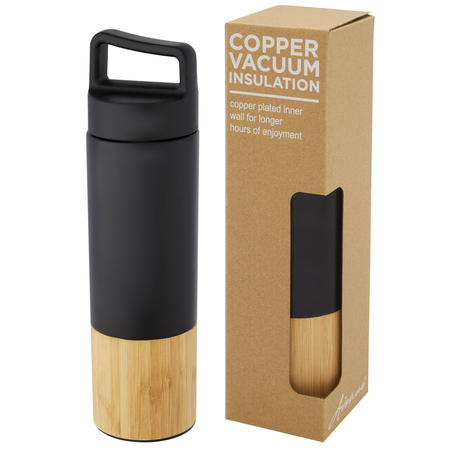 Torne 540 ml Kupfer-Vakuum Isolierflasche mit Bambus Außenwand