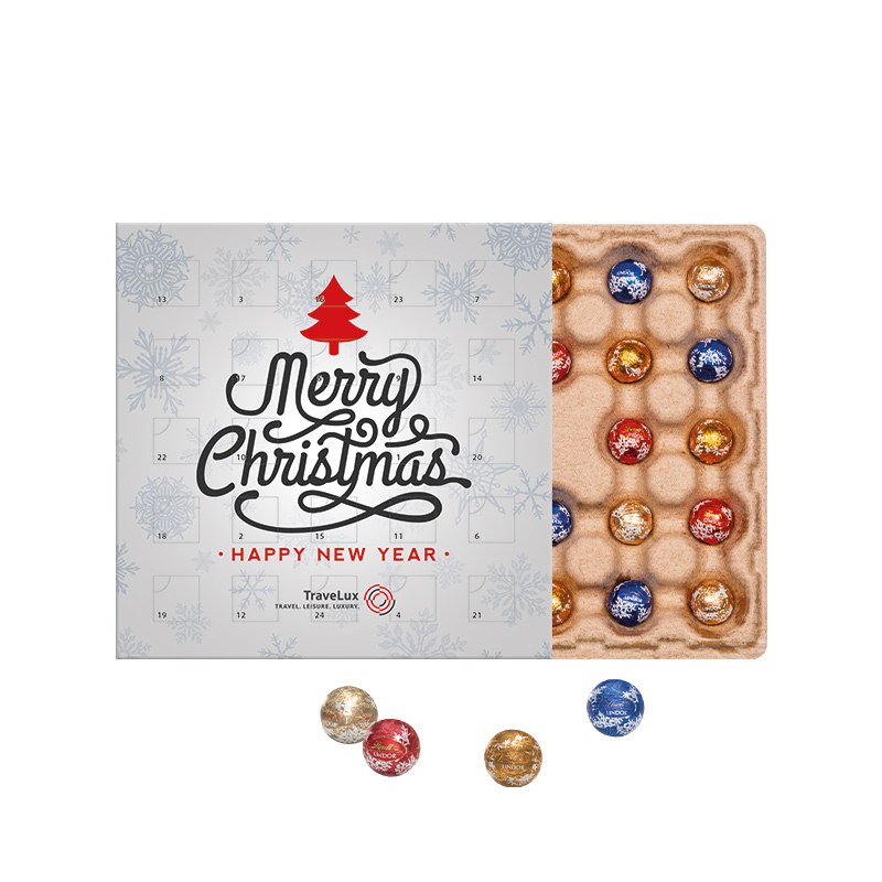 Minikugel Adventskalender ECO Papierblister LINDOR Lindt Mini Kugeln Minikugel Adventskalender ECO Papierblister LINDOR Lindt Mini Kugeln