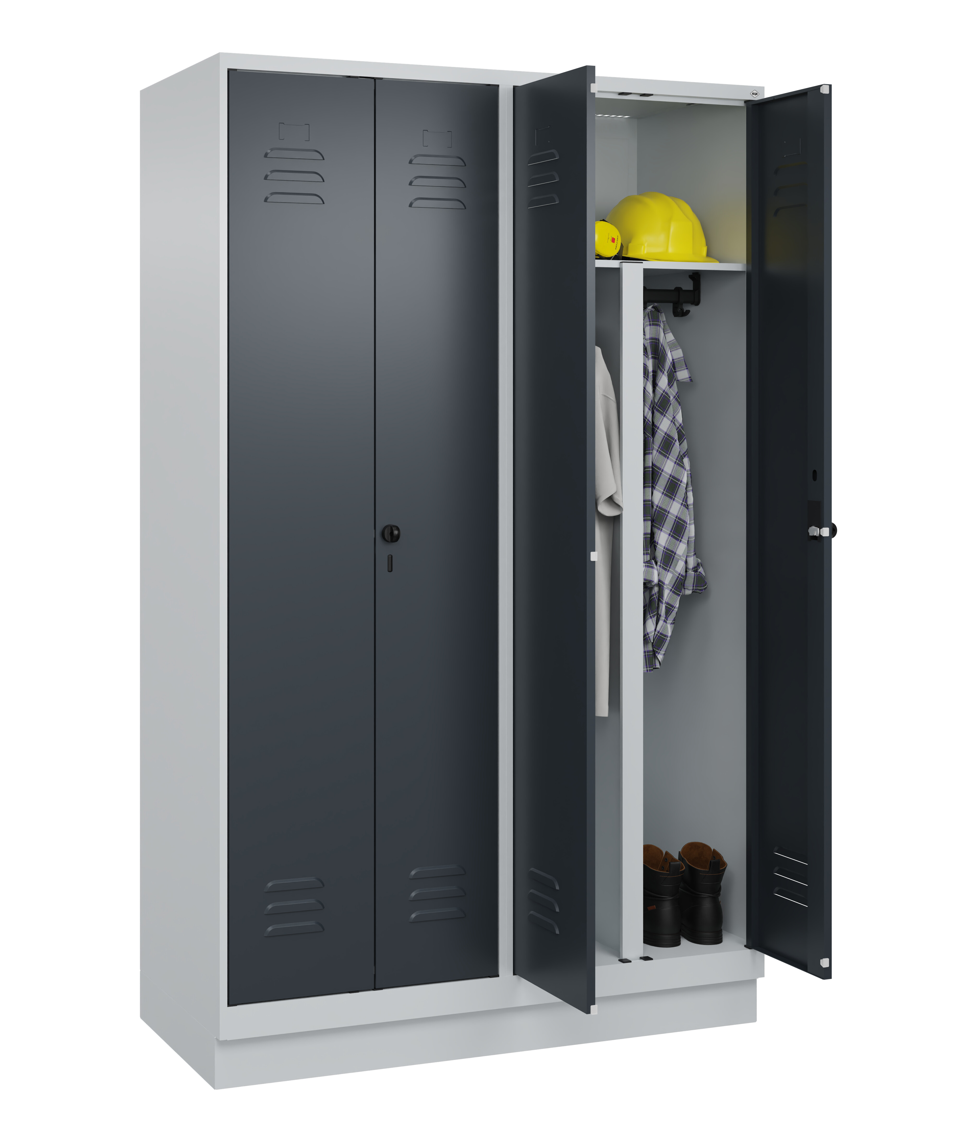 PSA Doppel-Spind Classic Plus, Sockel, 4 Abteile, 1950x1200x500mm