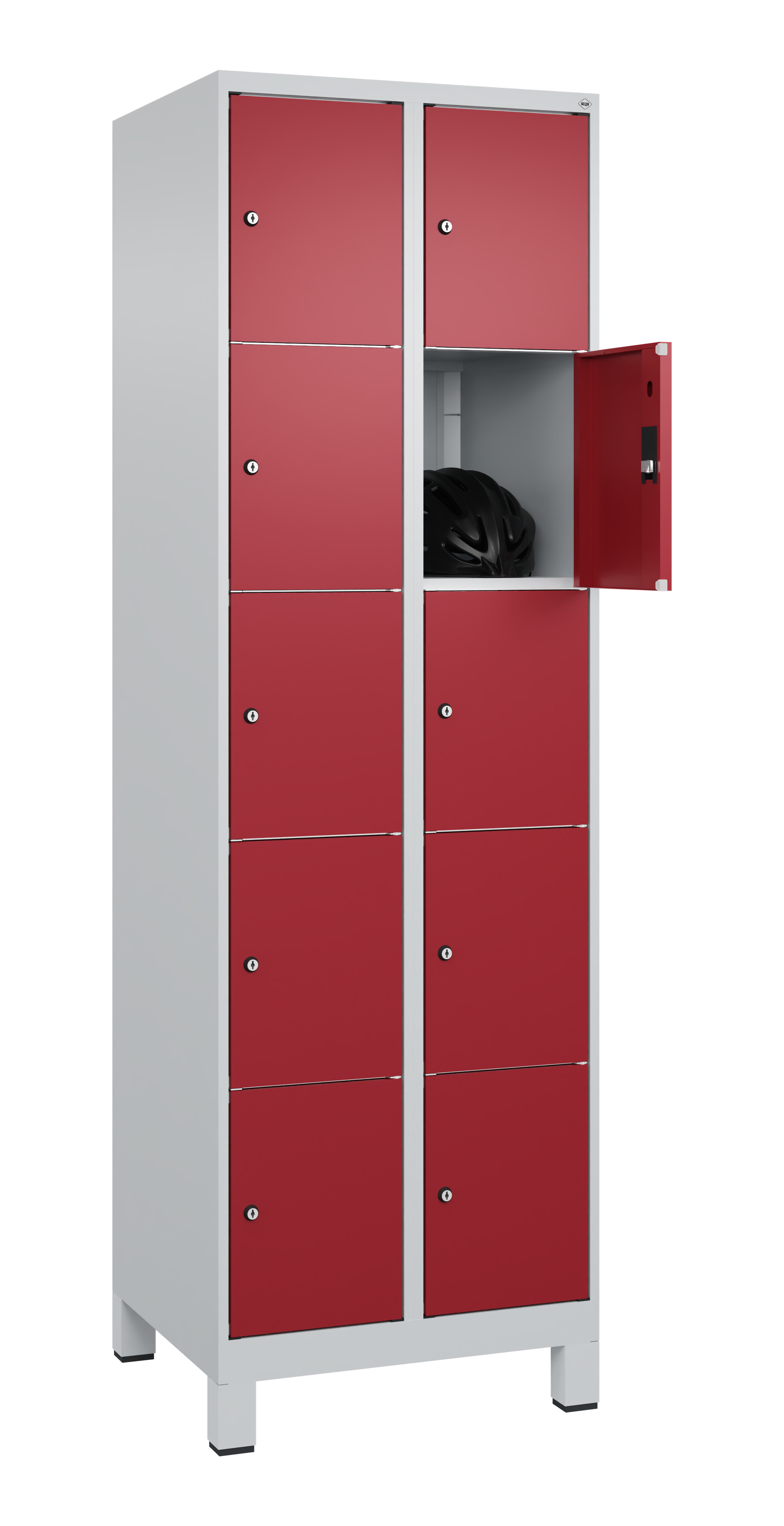 Schließfachschrank Classic Plus, Füße, 10 Fächer, 1950x600x500mm Schließfachschrank Classic Plus, Füße, 10 Fächer, 1950x600x500mm