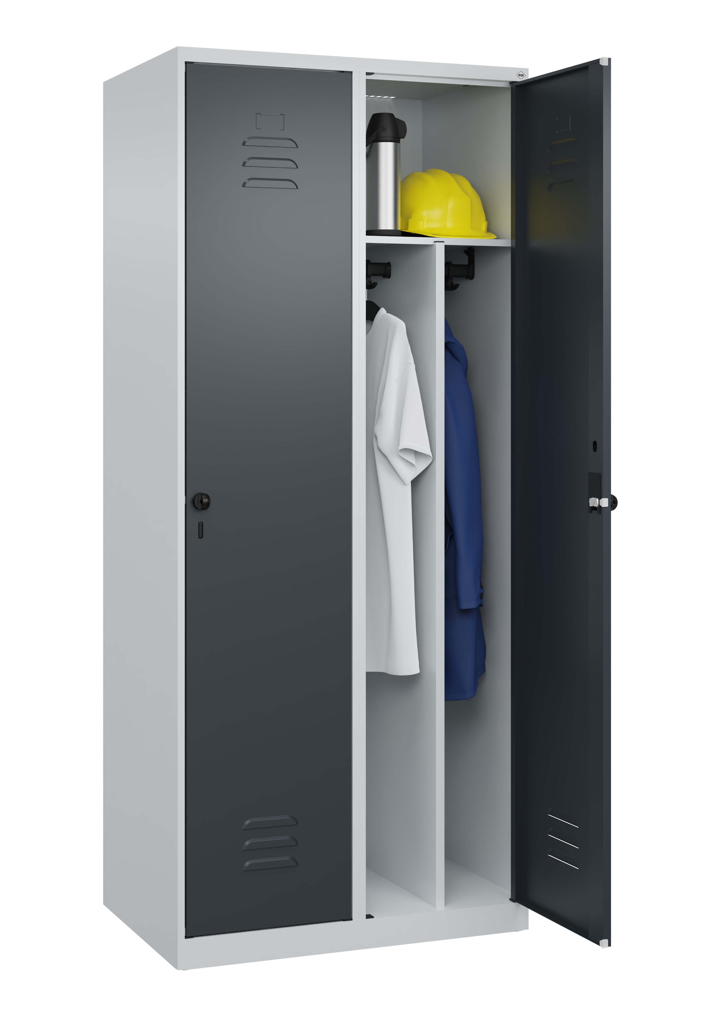 Spind Classic Plus, 2 Abteile, 1850x800x500mm