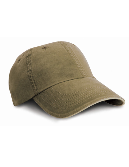 Result Headwear Washed Fine Line Cotton Cap With Sandwich Peak Result Headwear Washed Fine Line Cotton Cap With Sandwich Peak
