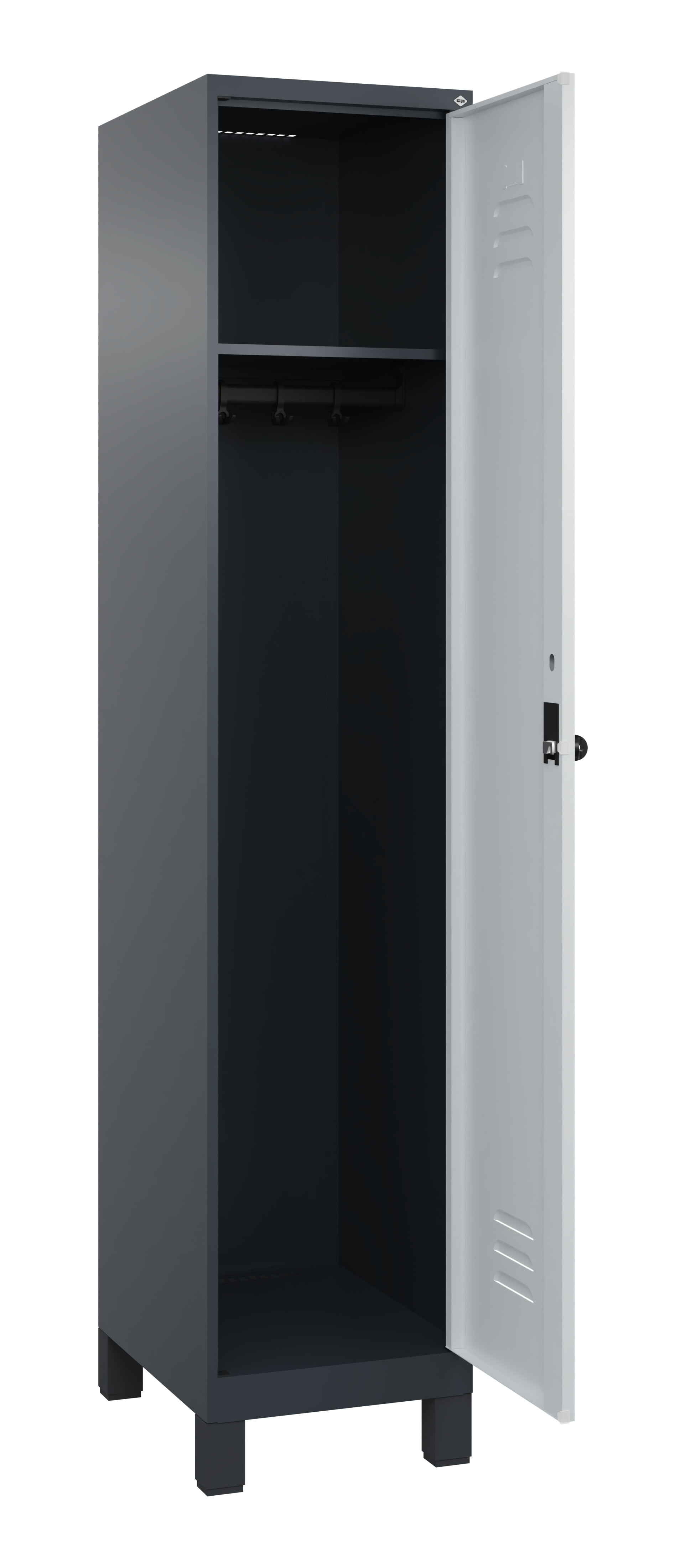 Spind Classic Plus, Füße, 1 Abteil, 1950x400x500mm Spind Classic Plus, Füße, 1 Abteil, 1950x400x500mm