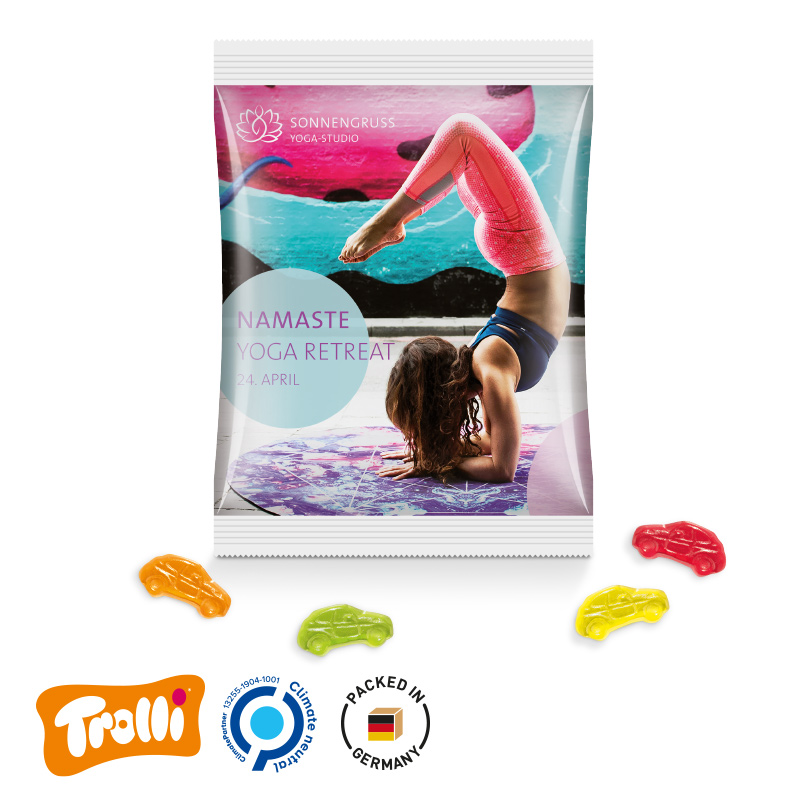 Maxitüte Folie weiß Trolli Fruchtgummi Autos