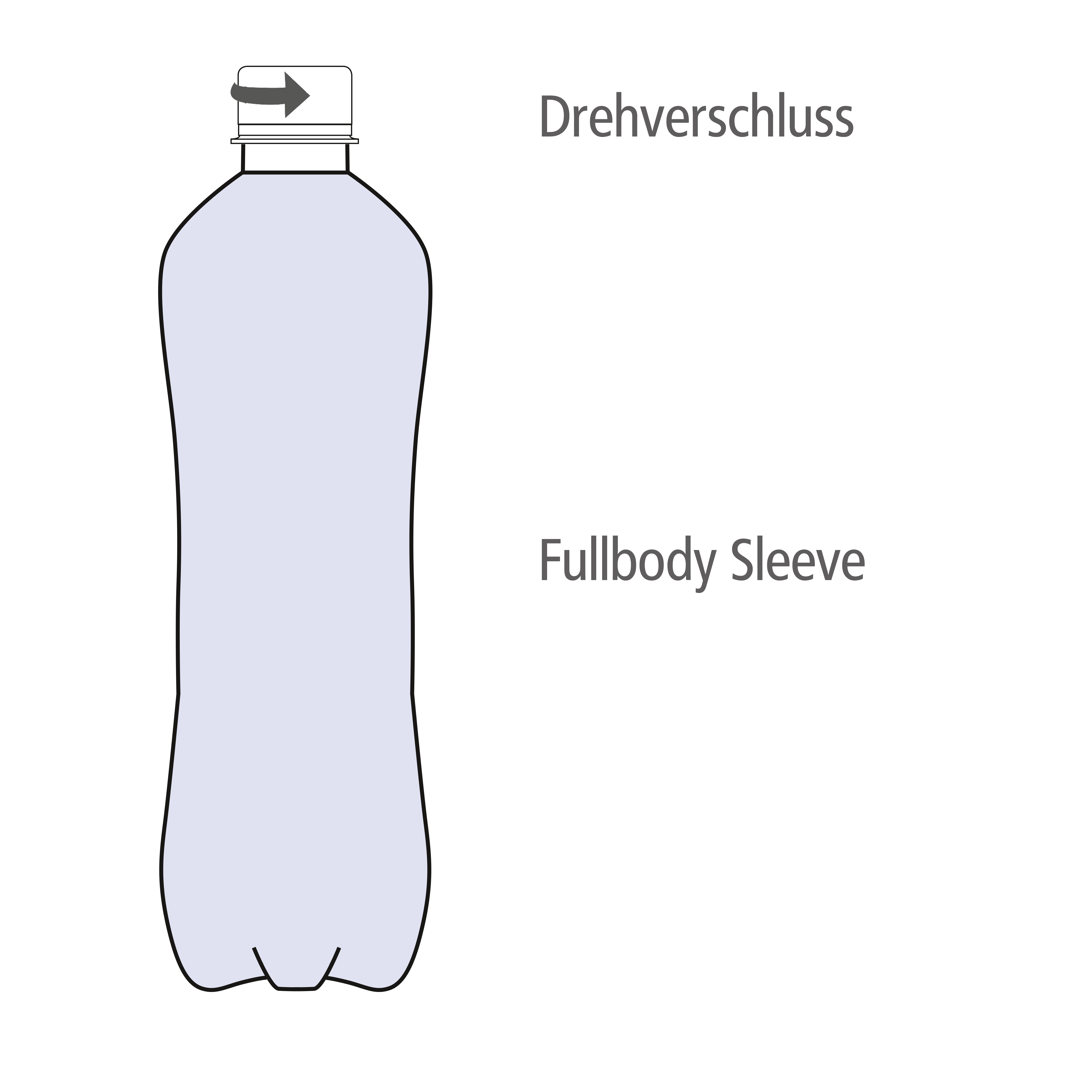 500 ml Mineralwasser still (Flasche Slimline) - Fullbody Sleeve