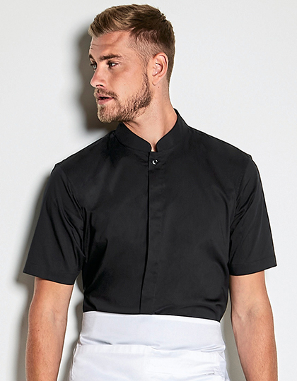 Bargear Men´s Tailored Fit Mandarin Collar Shirt Short Sleeve