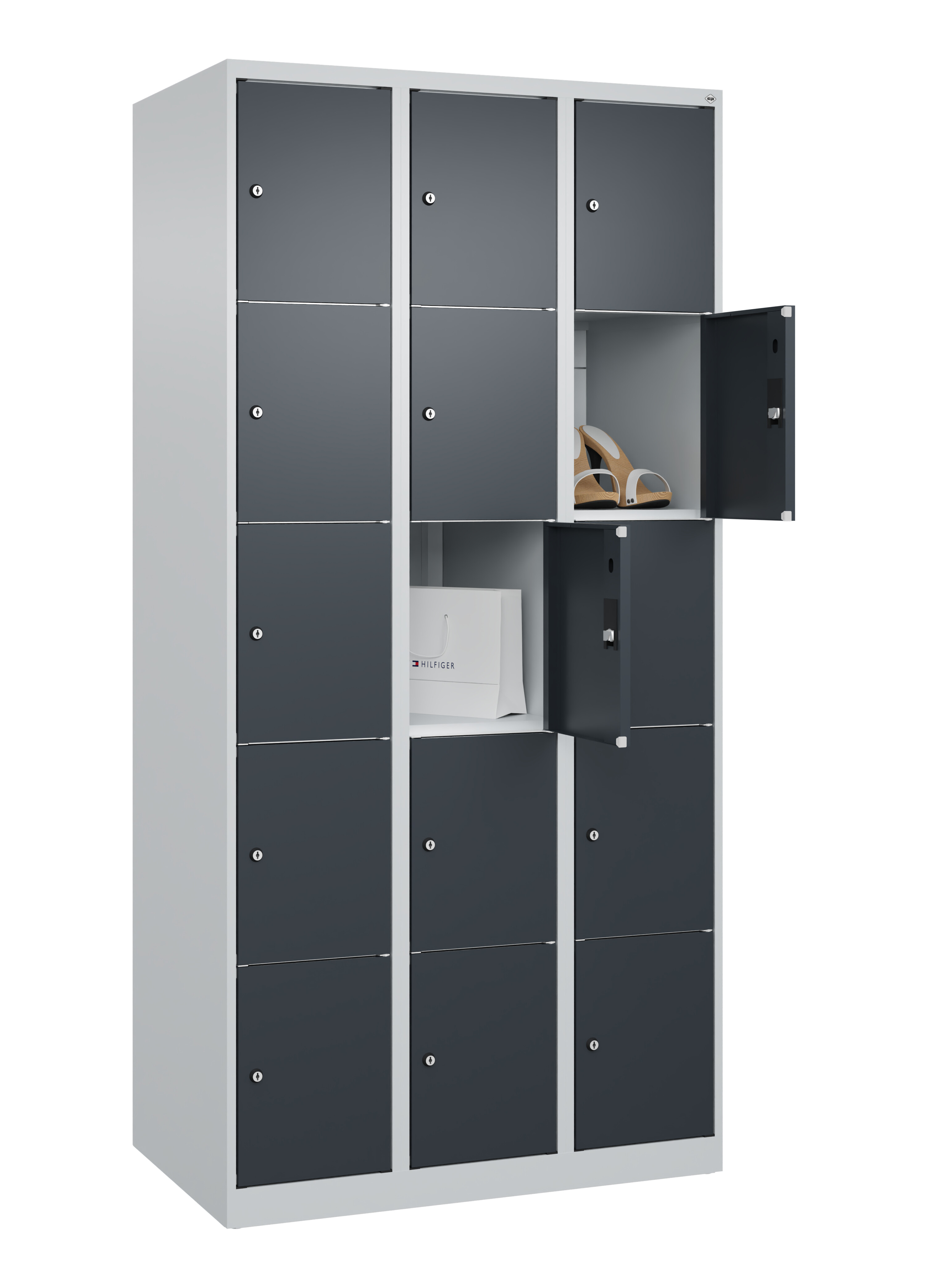 Schließfachschrank Classic Plus, 15 Fächer, 1850x900x500mm