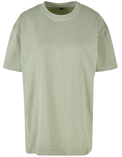 Build Your Brand Ladies Oversized Acid Wash Tee