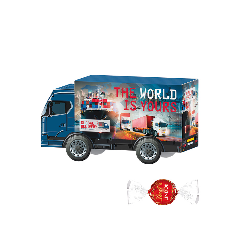3D-Präsent LKW Lindt LINDOR Milchkugeln