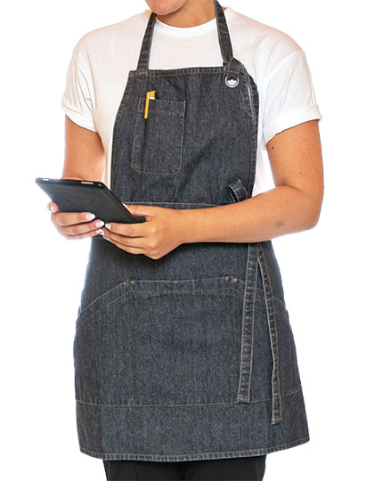 Le Chef Utility Apron Bib Washed Denim Le Chef Utility Apron Bib Washed Denim