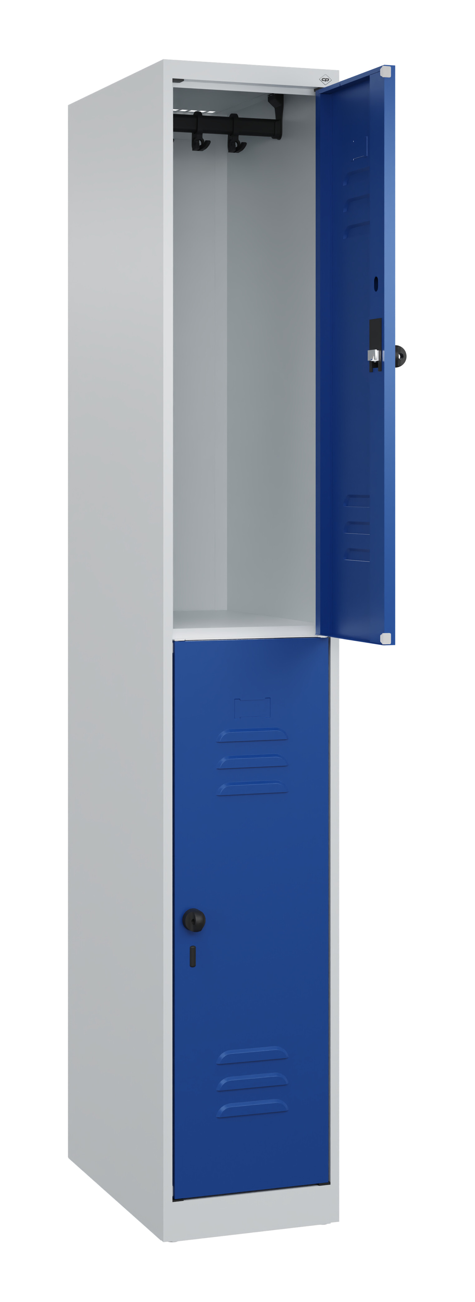 Doppelstock-Spind Classic Plus, 2 Fächer, 1850x300x500mm Doppelstock-Spind Classic Plus, 2 Fächer, 1850x300x500mm