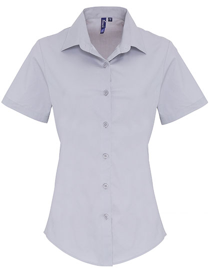 Premier Workwear Women´s Stretch Fit Poplin Short Sleeve Cotton Shirt
