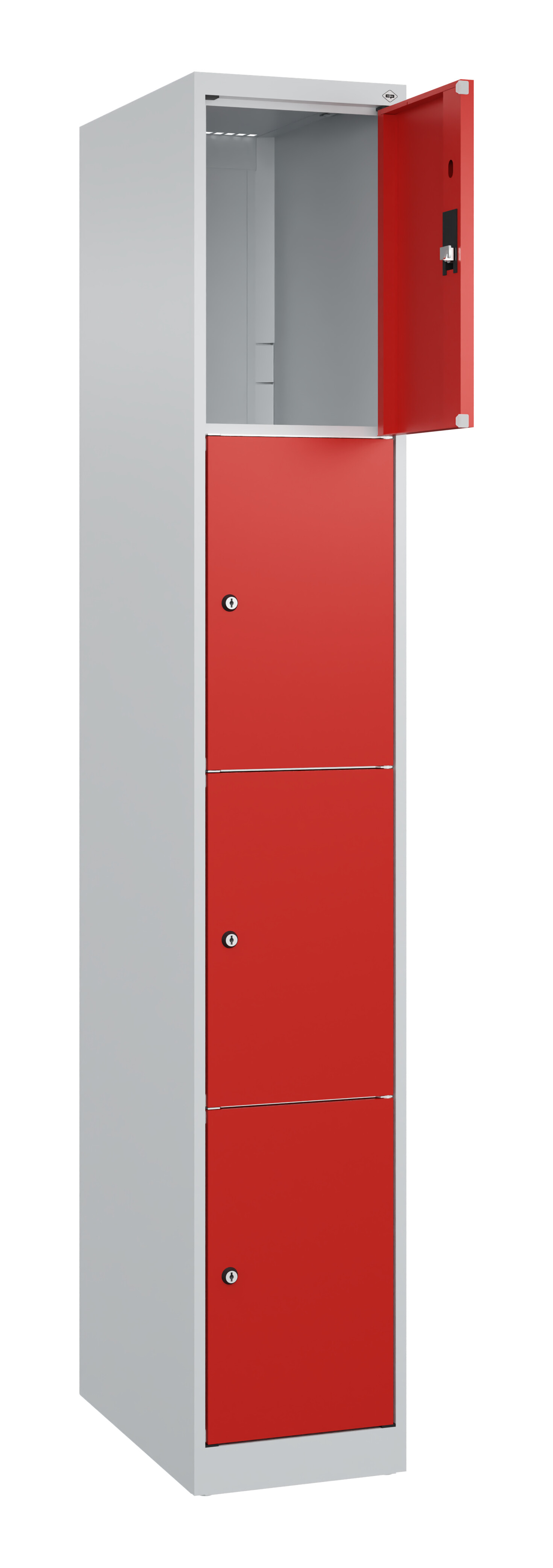 Schließfachschrank Classic Plus, 4 Fächer, 1850x300x500mm