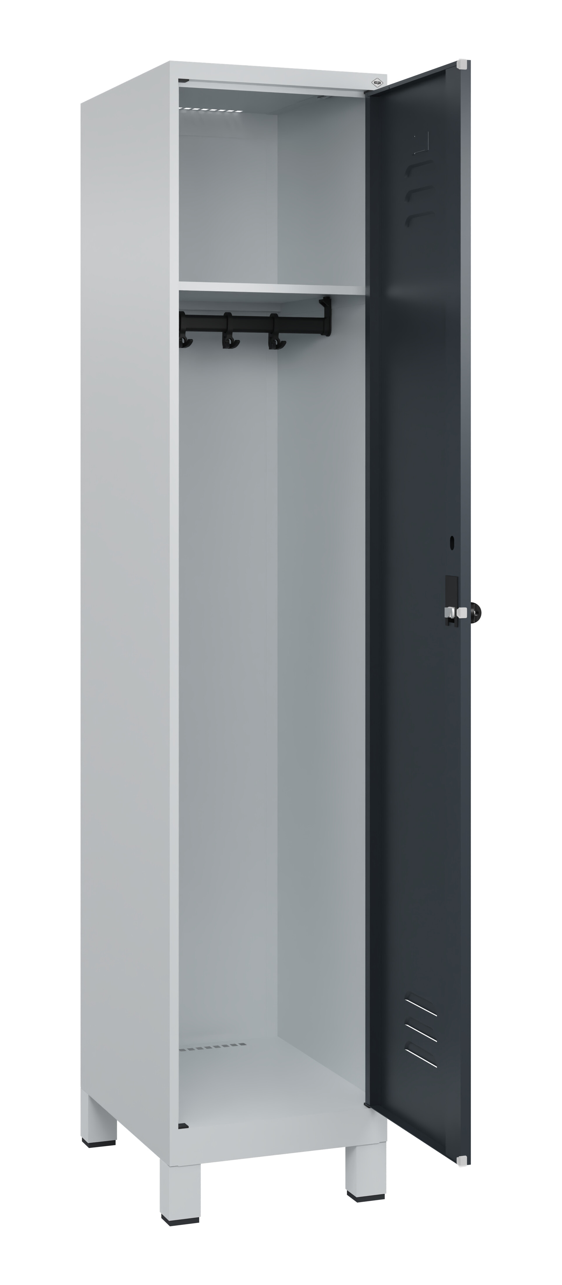 Spind Classic Plus, Füße, 1 Abteil, 1950x400x500mm Spind Classic Plus, Füße, 1 Abteil, 1950x400x500mm