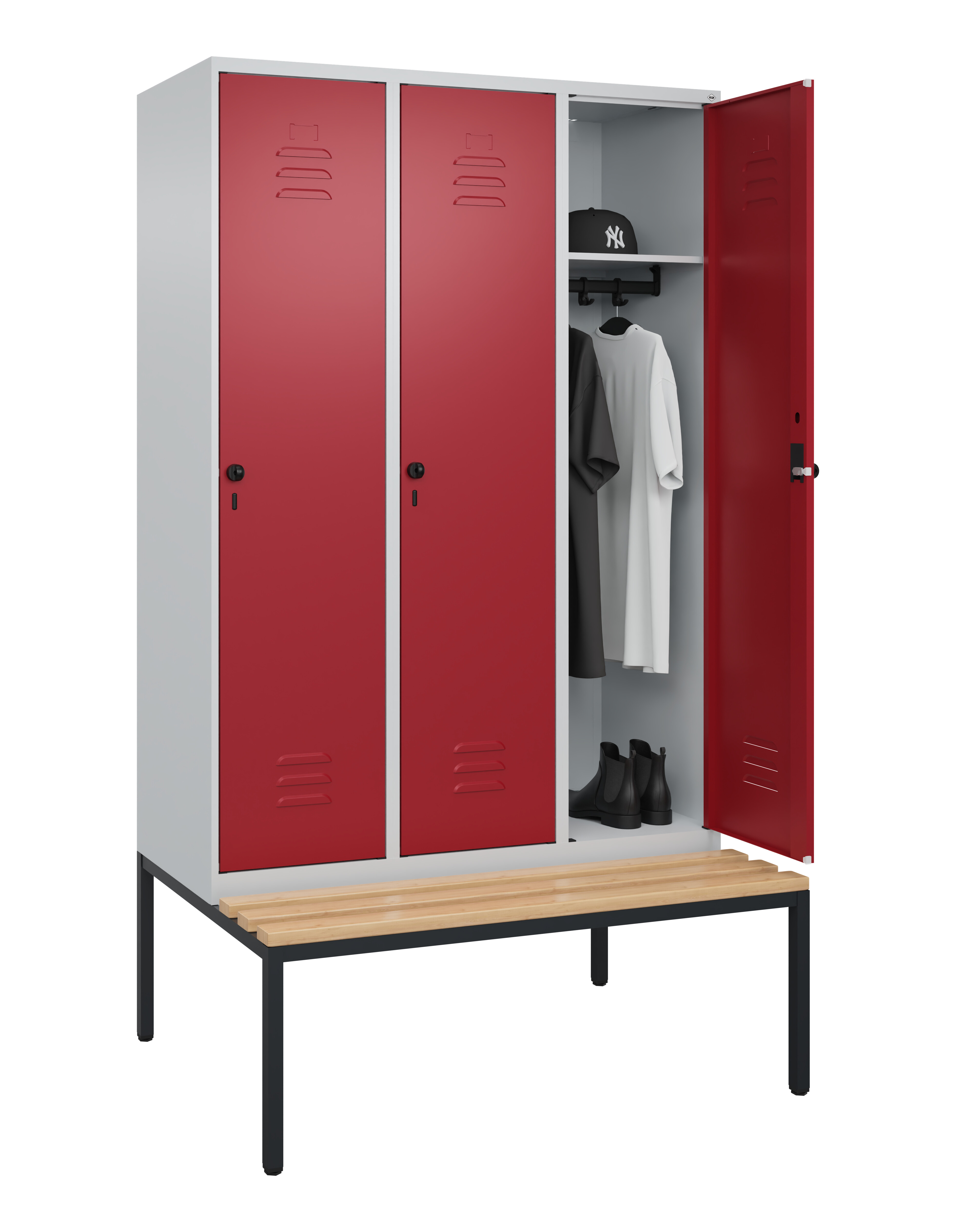 Spind Classic Plus, Bank, 3 Abteile, 2120x900x815mm Spind Classic Plus, Bank, 3 Abteile, 2120x900x815mm