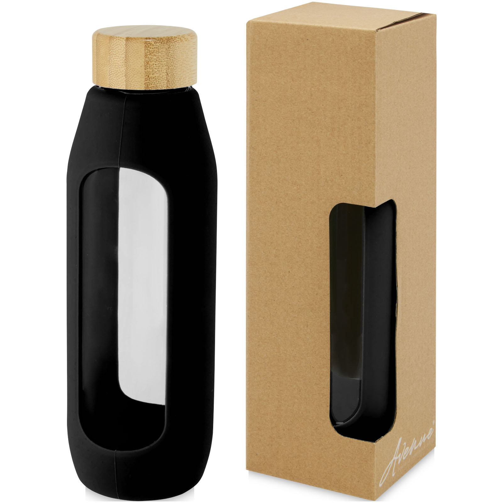 Tidan 600 ml Flasche aus Borosilikatglas mit Silikongriff Tidan 600 ml Flasche aus Borosilikatglas mit Silikongriff