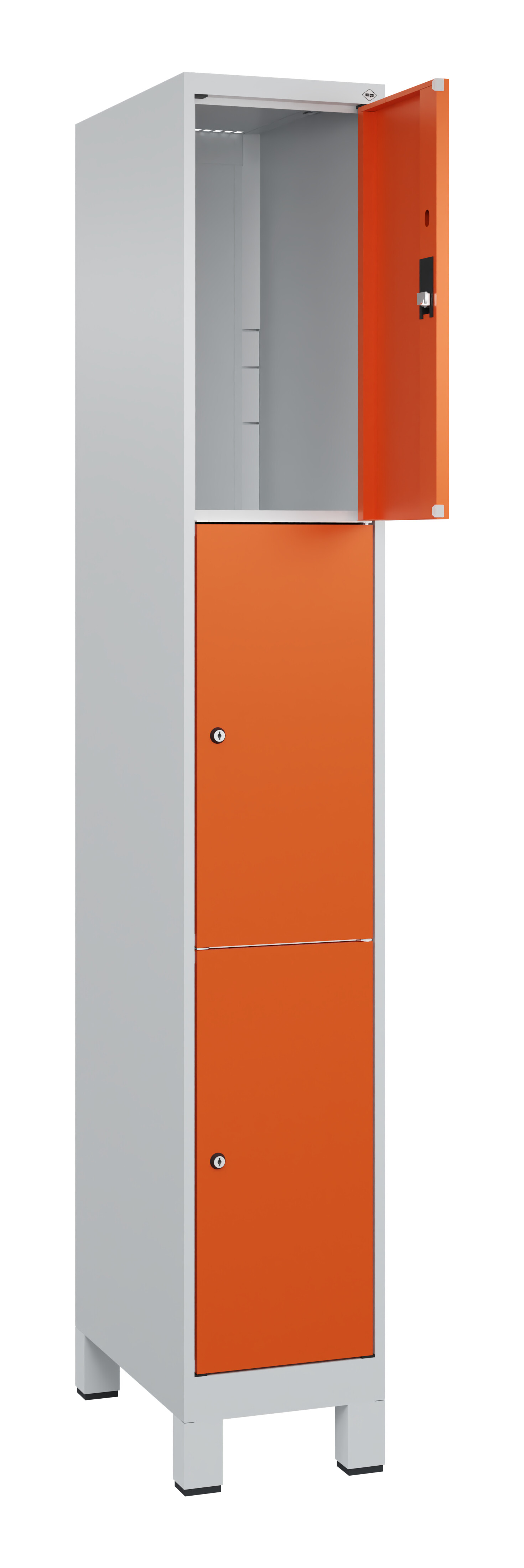 Schließfachschrank Classic Plus, Füße, 3 Fächer, 1950x300x500mm Schließfachschrank Classic Plus, Füße, 3 Fächer, 1950x300x500mm