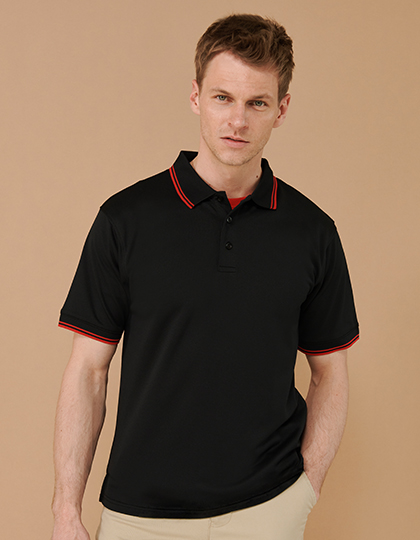 Henbury Men´s Coolplus® Short Sleeved Tipped Polo Shirt