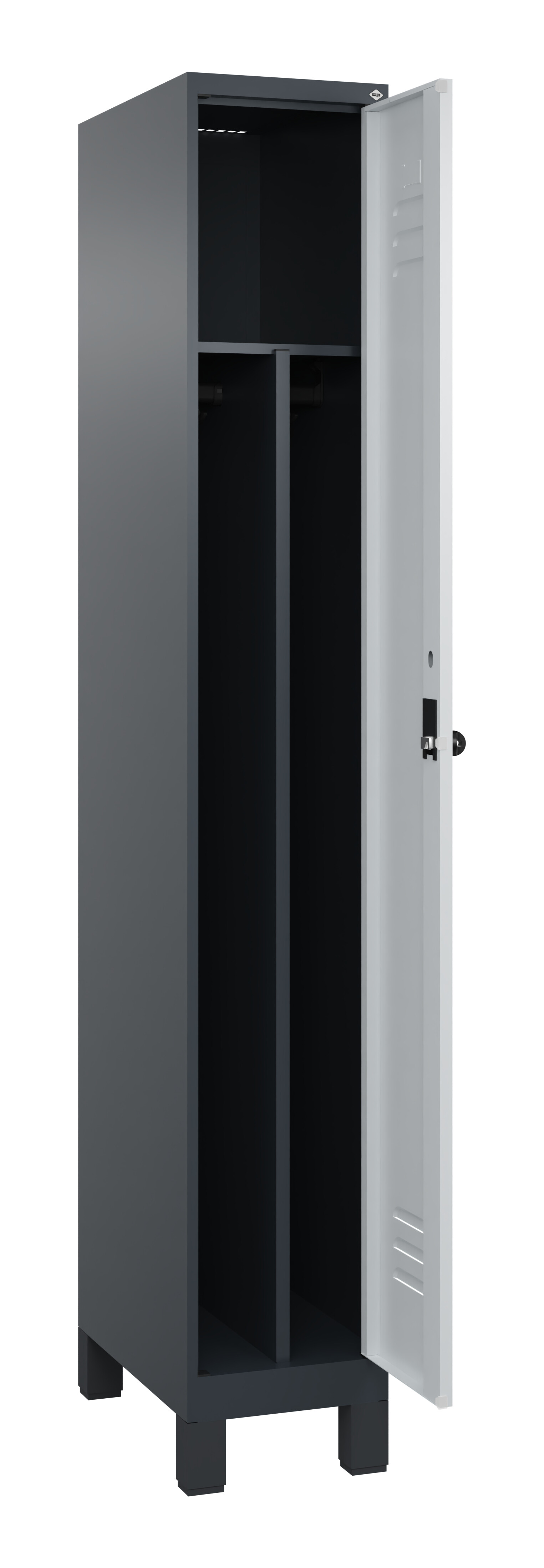 Spind Classic Plus, Füße, 1 Abteil, 1950x300x500mm Spind Classic Plus, Füße, 1 Abteil, 1950x300x500mm