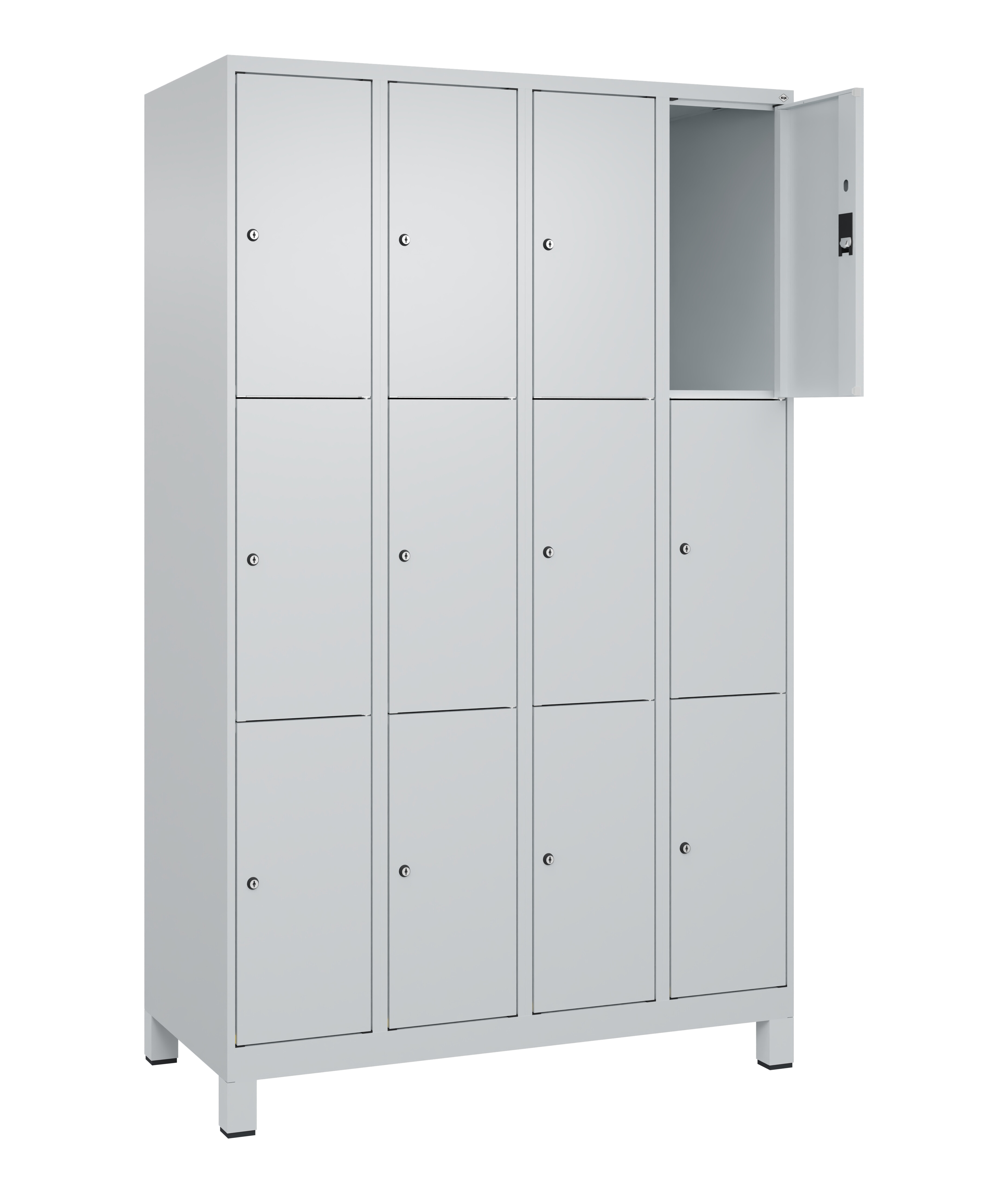 Schließfachschrank Classic Plus, Füße, 12 Fächer, 1950x1200x500mm Schließfachschrank Classic Plus, Füße, 12 Fächer, 1950x1200x500mm