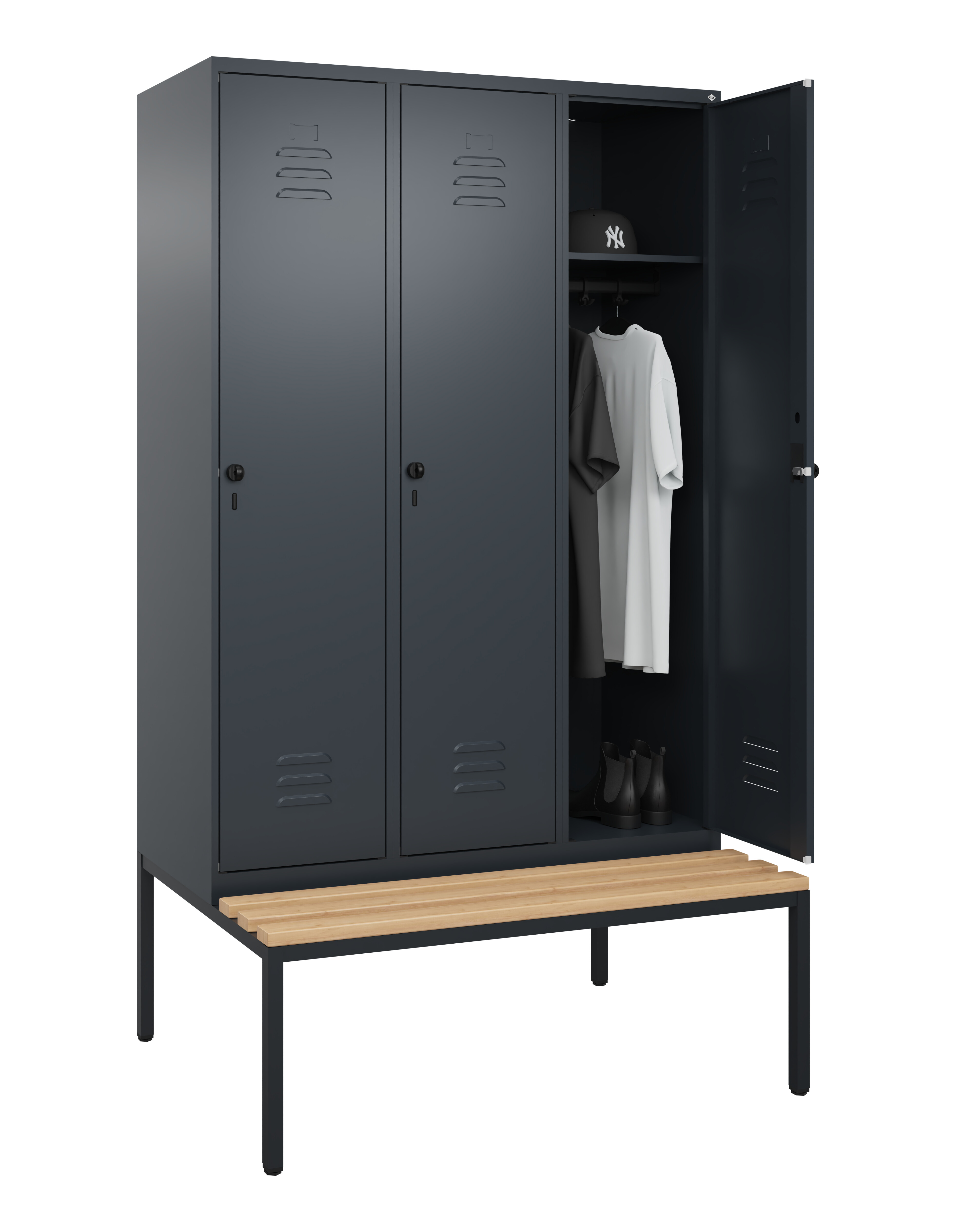 Spind Classic Plus, Bank, 3 Abteile, 2120x900x815mm