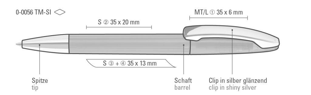 ICON transparent M-SI Drehkugelschreiber