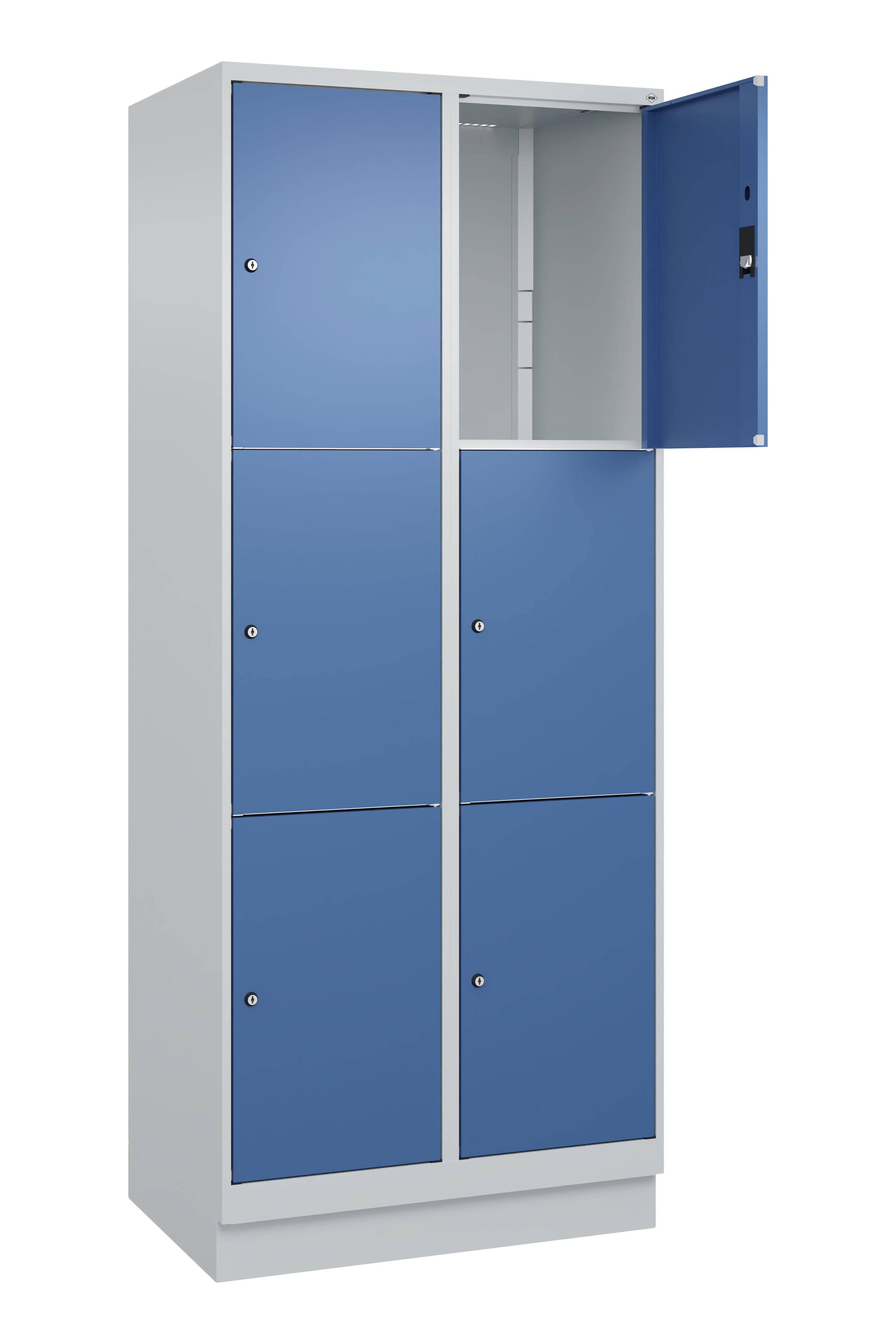 Schließfachschrank Classic Plus, Sockel, 6 Fächer, 2120x800x500mm Schließfachschrank Classic Plus, Sockel, 6 Fächer, 2120x800x500mm